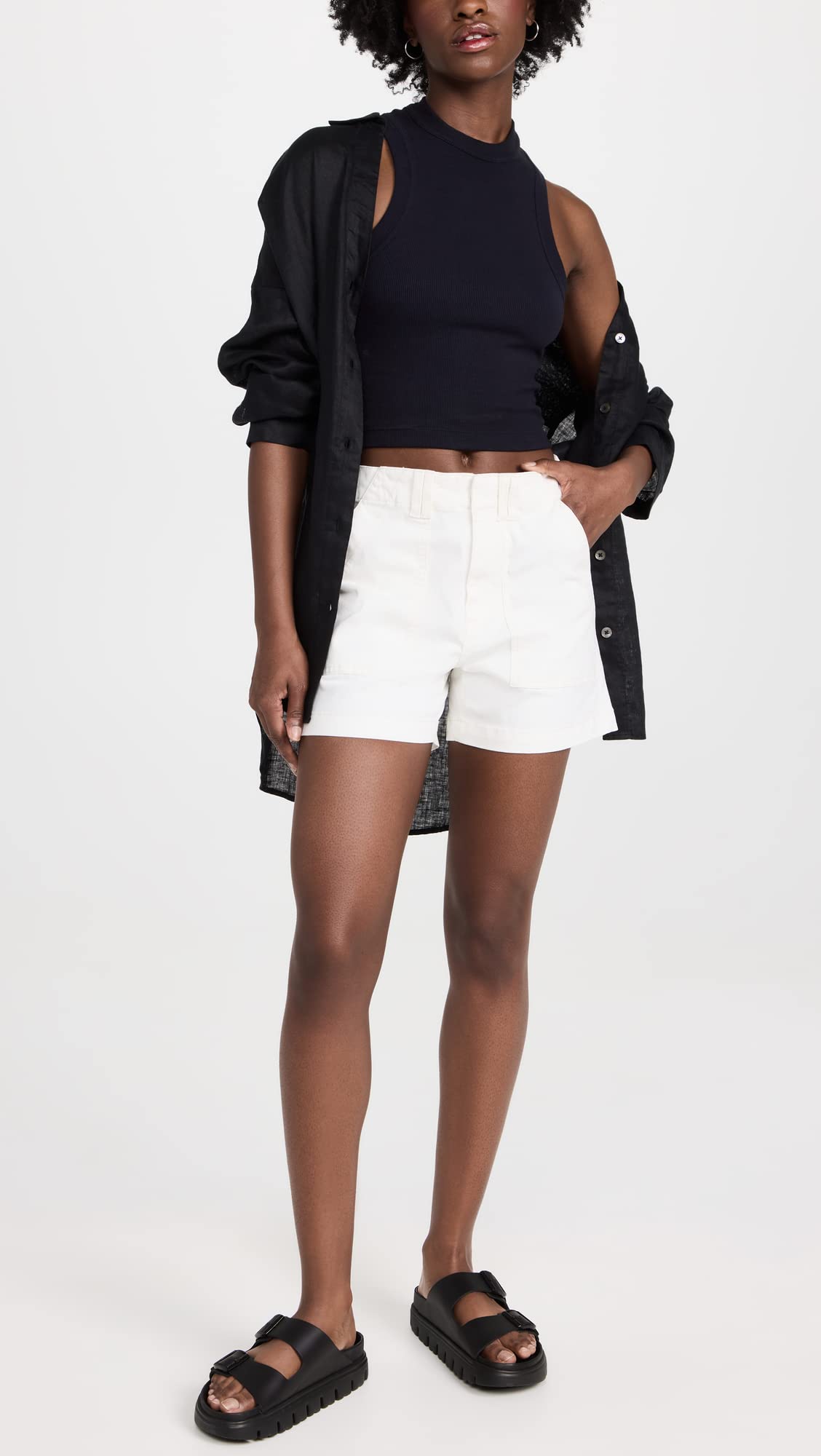 Women's Denim Shorts - Marissa High Waisted Stretch Pistola Jeans for Casual Wear & Summer Outfits