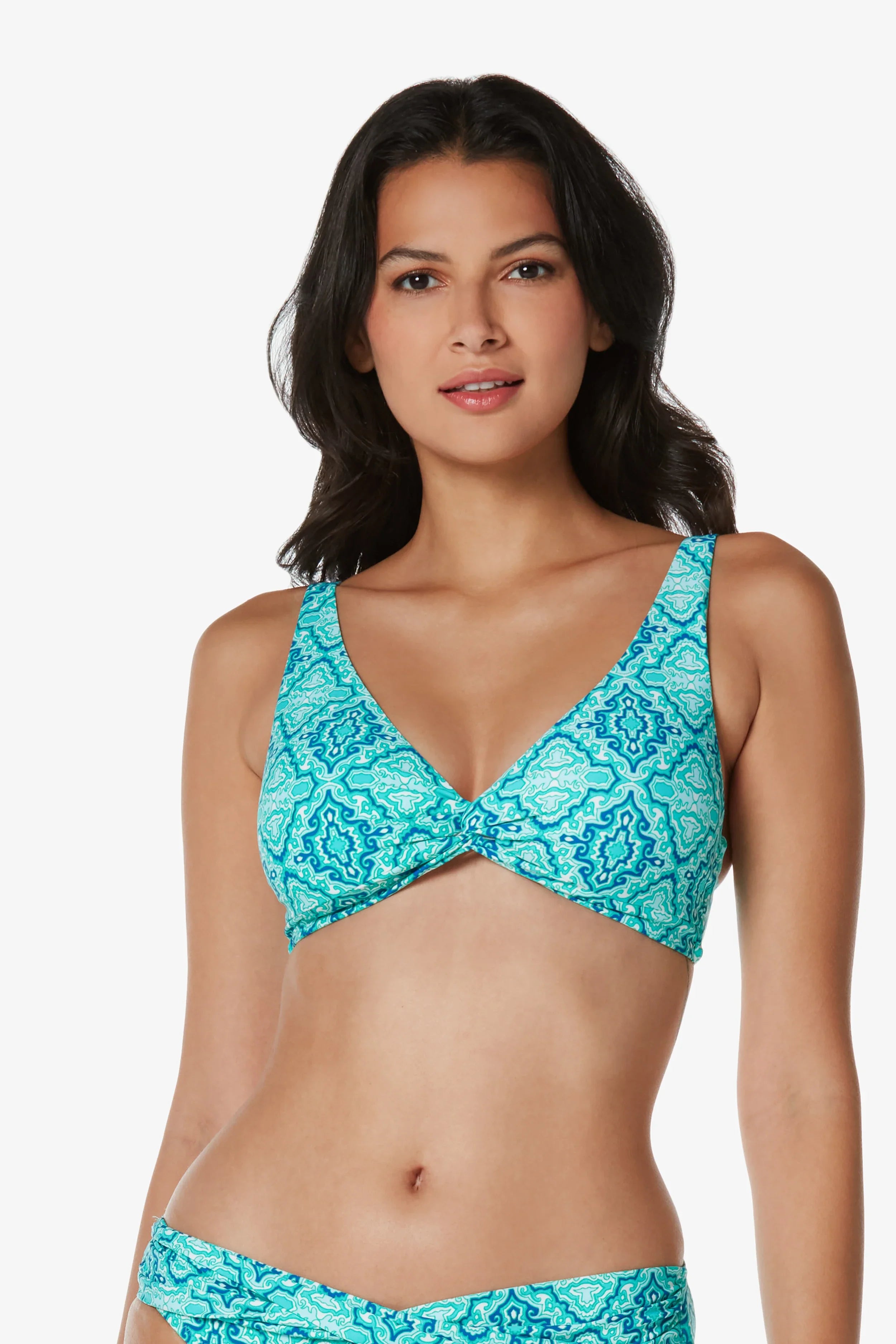Twist Front Bralette - Comfortable Lace Bralette for Women | Perfect for Yoga, Lounge & Everyday Wear | Marbella Tile Inspired Design