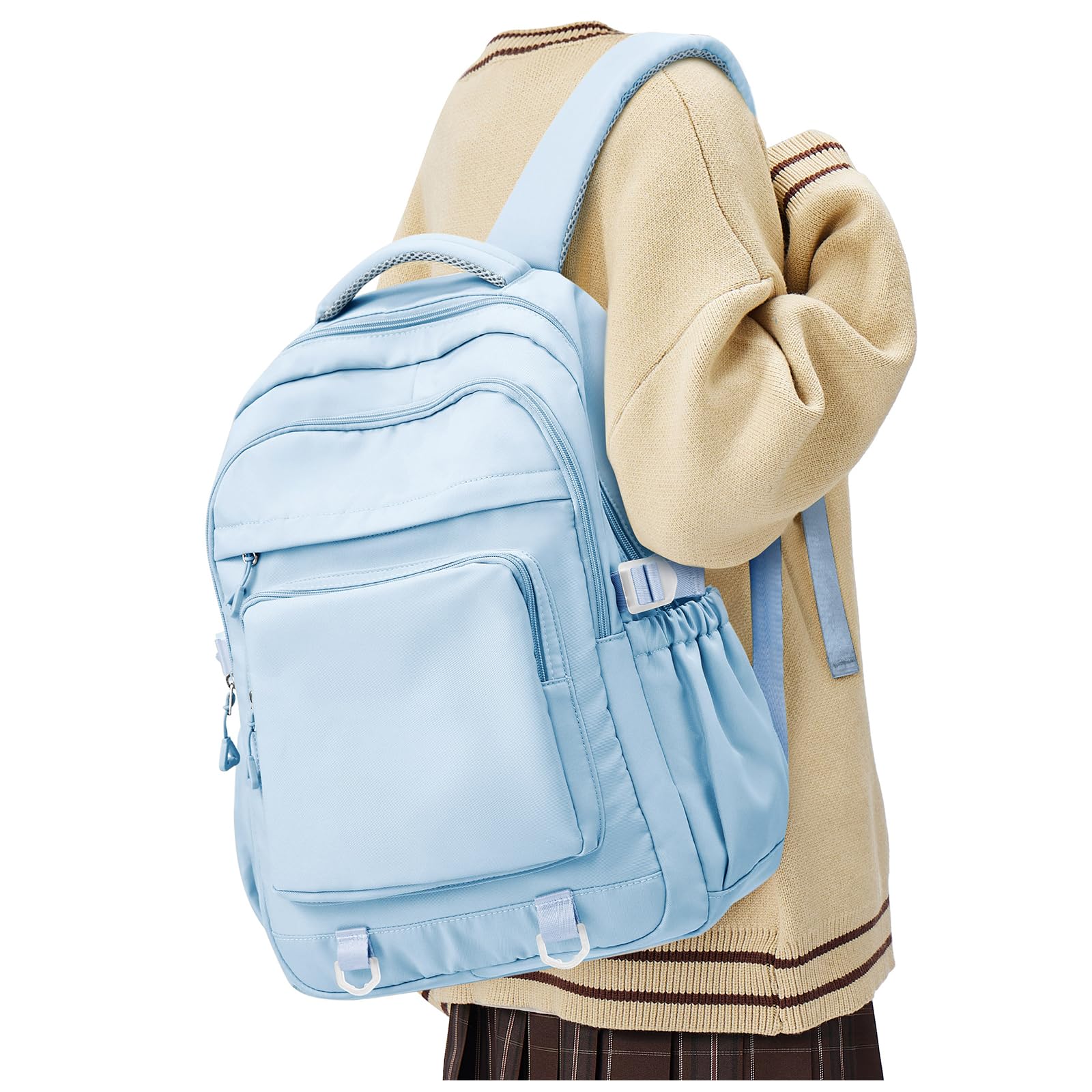 Stylish Waterproof Backpack for College & High School Students - Durable Laptop Bookbag for Teens, Girls & Boys - Casual Daypack for Women & Men (Blue) - Perfect for School, Travel & Daily Commute