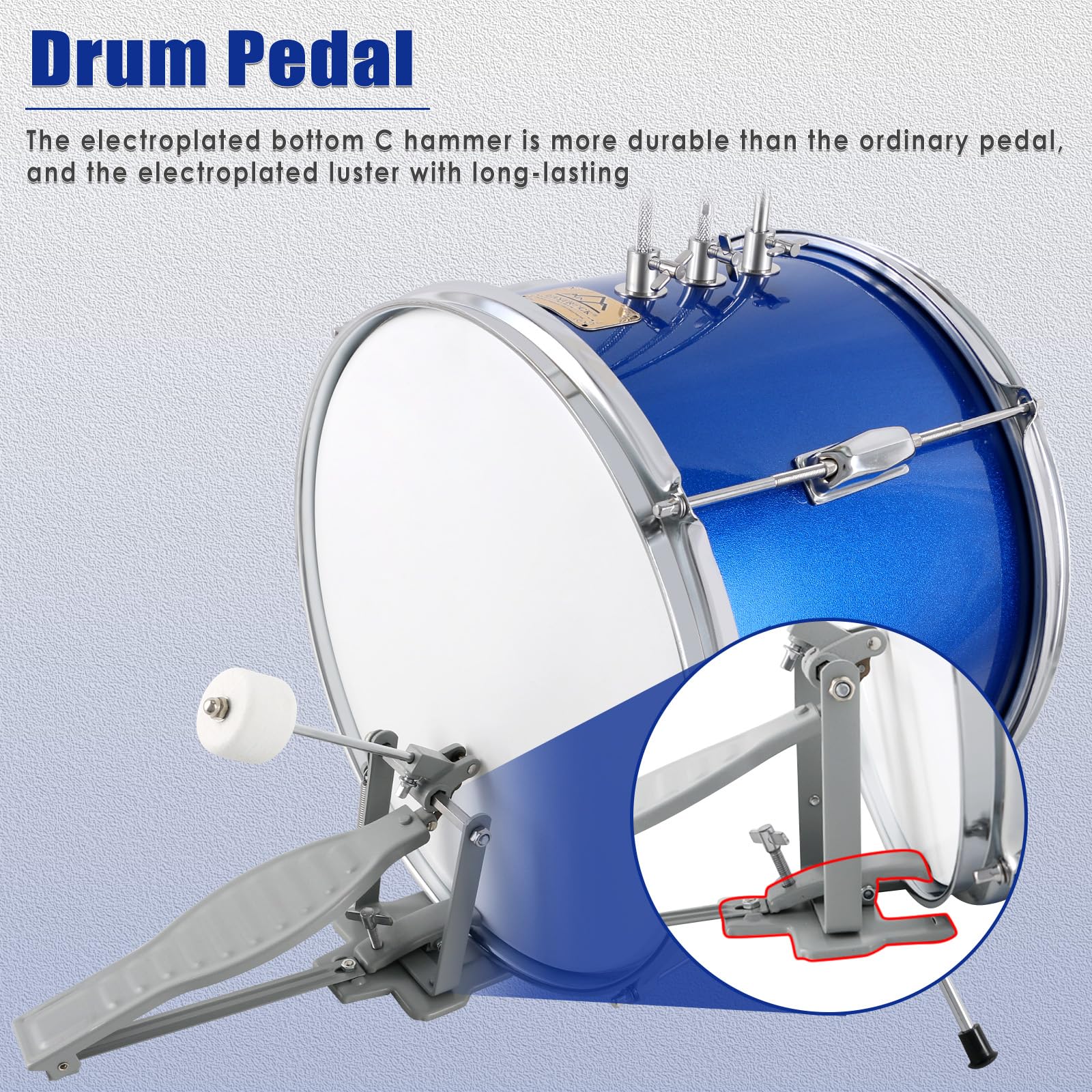 EASTROCK 3-Piece 14'' Kids Drum Set with Adjustable Throne, Cymbal, Pedal & Drumsticks - Perfect for Beginners & Junior Drummers (Dark Blue) | Ideal for Home Practice, Music Lessons & Kids Birthday Gifts