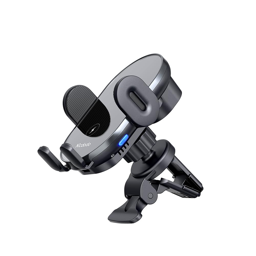 Mcdodo Qi Wireless Car Charger Stand - 10W Fast Charging Auto-Clip Air Vent Phone Holder for iPhone, Samsung & Most Smartphones (Black) | Hands-Free Charging While Driving, Perfect for Commuters & Road Trips