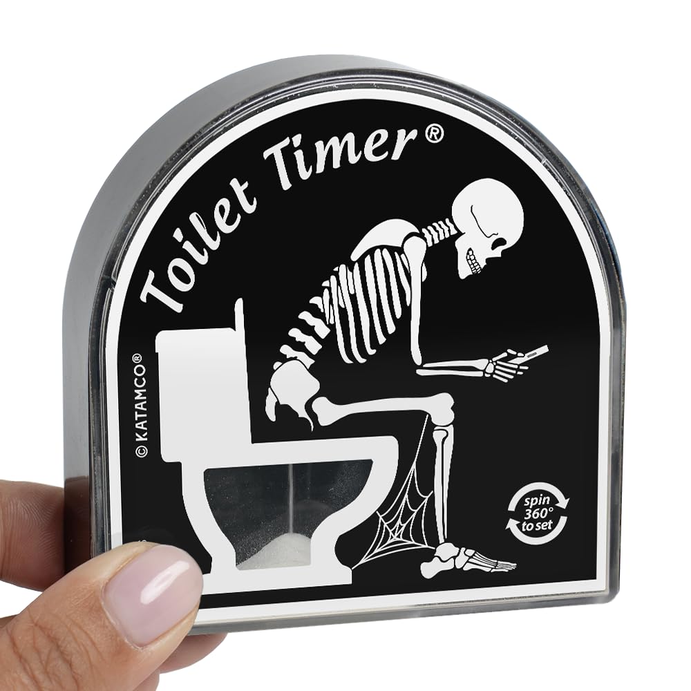 Katamco Skeleton Toilet Timer - Funny Gag Gift for Men, Husband, Dad | Unique Birthday, Christmas, Halloween, Retirement Gift Idea | As Seen on Shark Tank | Perfect for Bathroom Decor & Stocking Stuffer
