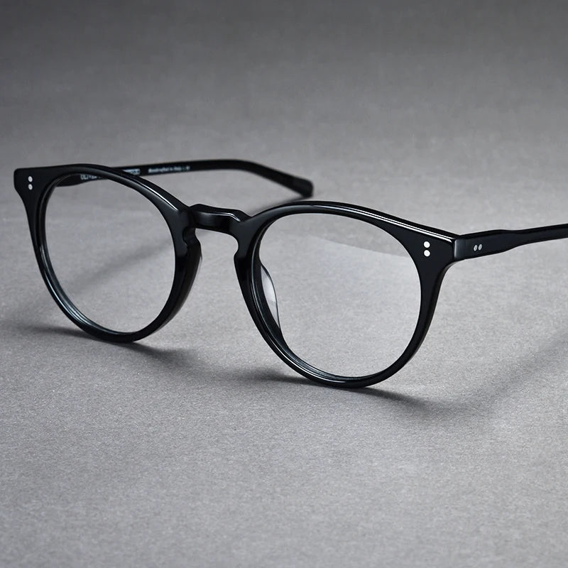 Stylish Black Acetate Full Rim Round Eyeglasses for Women - M5183 | Perfect for Work, Reading & Everyday Fashion