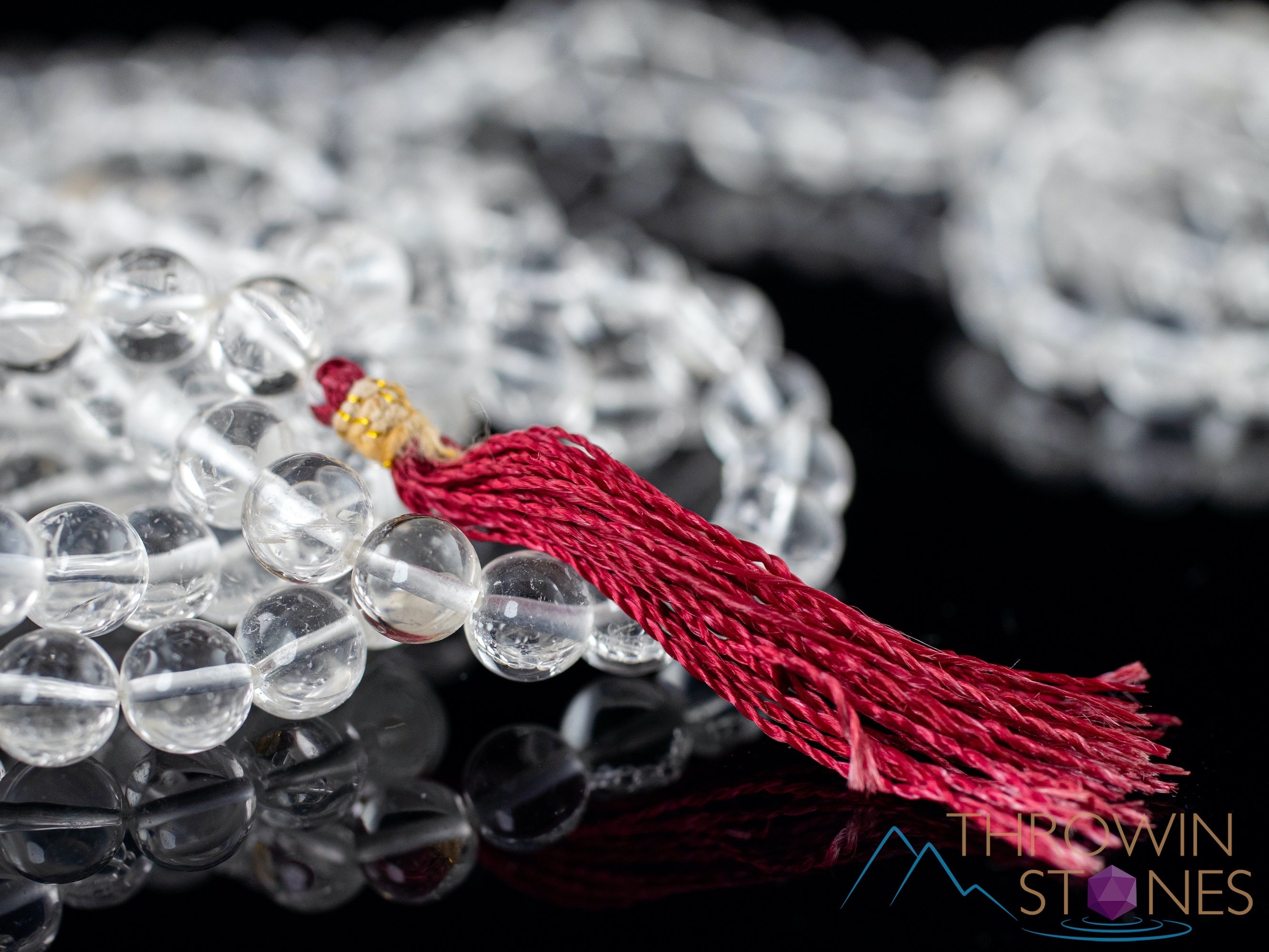 Himalayan Clear Quartz Crystal Necklace - Handmade Mala Beaded Jewelry with Healing Stones for Meditation & Spiritual Balance | E1489 | Perfect for Yoga, Reiki & Energy Healing Sessions