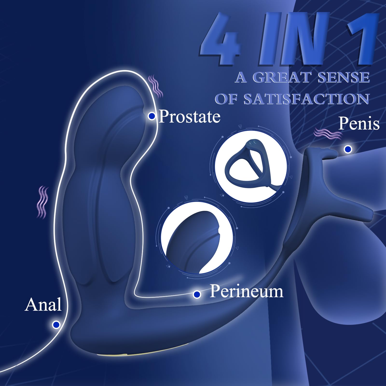 Premium Prostate Massager with APP Remote Control - 9 Vibration & Swing Modes, Anal Dildo Vibrator with Penis Ring - Male P-Spot Stimulator for Enhanced Pleasure | Perfect for Solo Play, Couples & Prostate Health Therapy