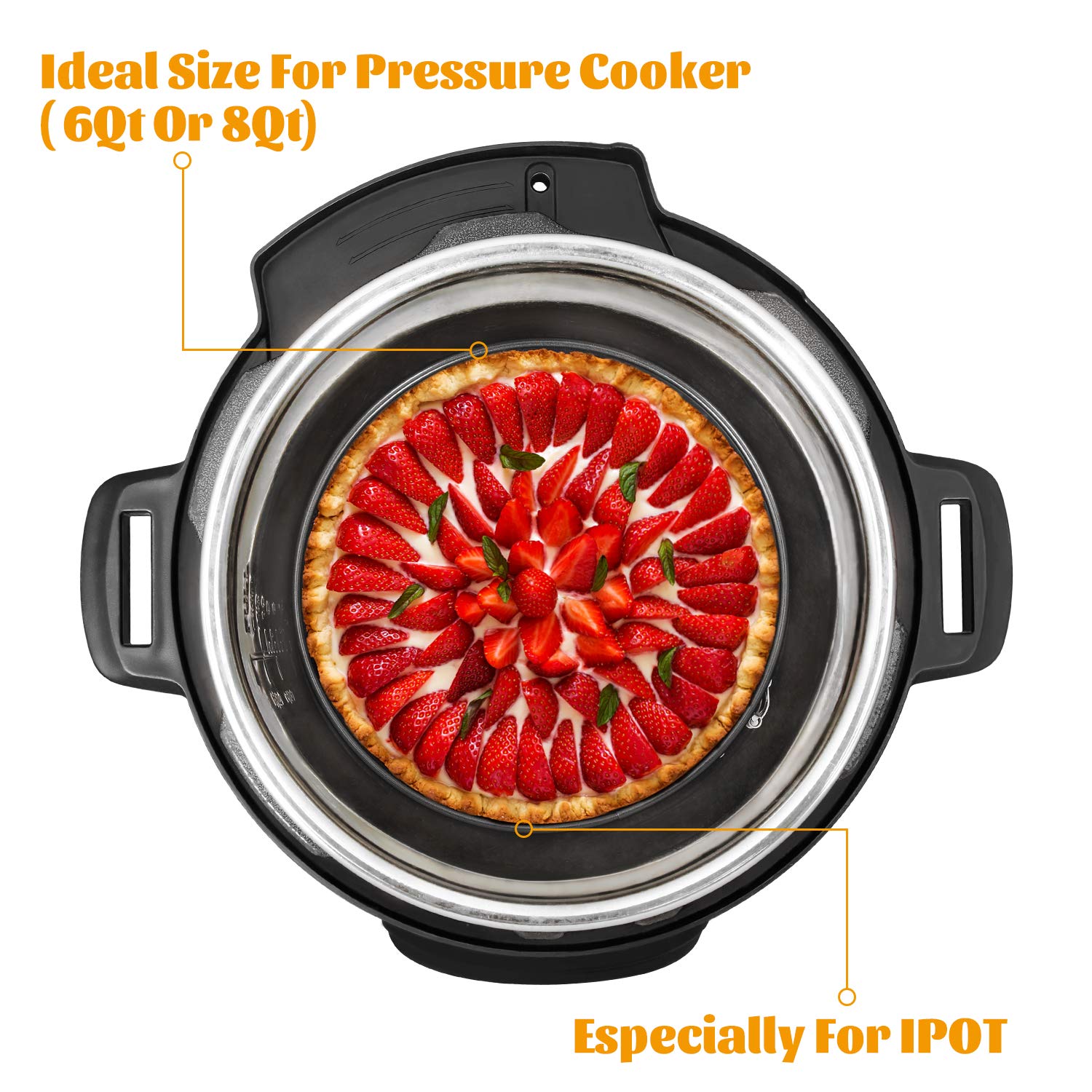 HIWARE 7-Inch Non-Stick Springform Pan, Leakproof Cheesecake Pan for Baking - Perfect for Instant Pot 6 & 8 Qt Pressure Cookers - Ideal for Cheesecakes, Cakes & Desserts