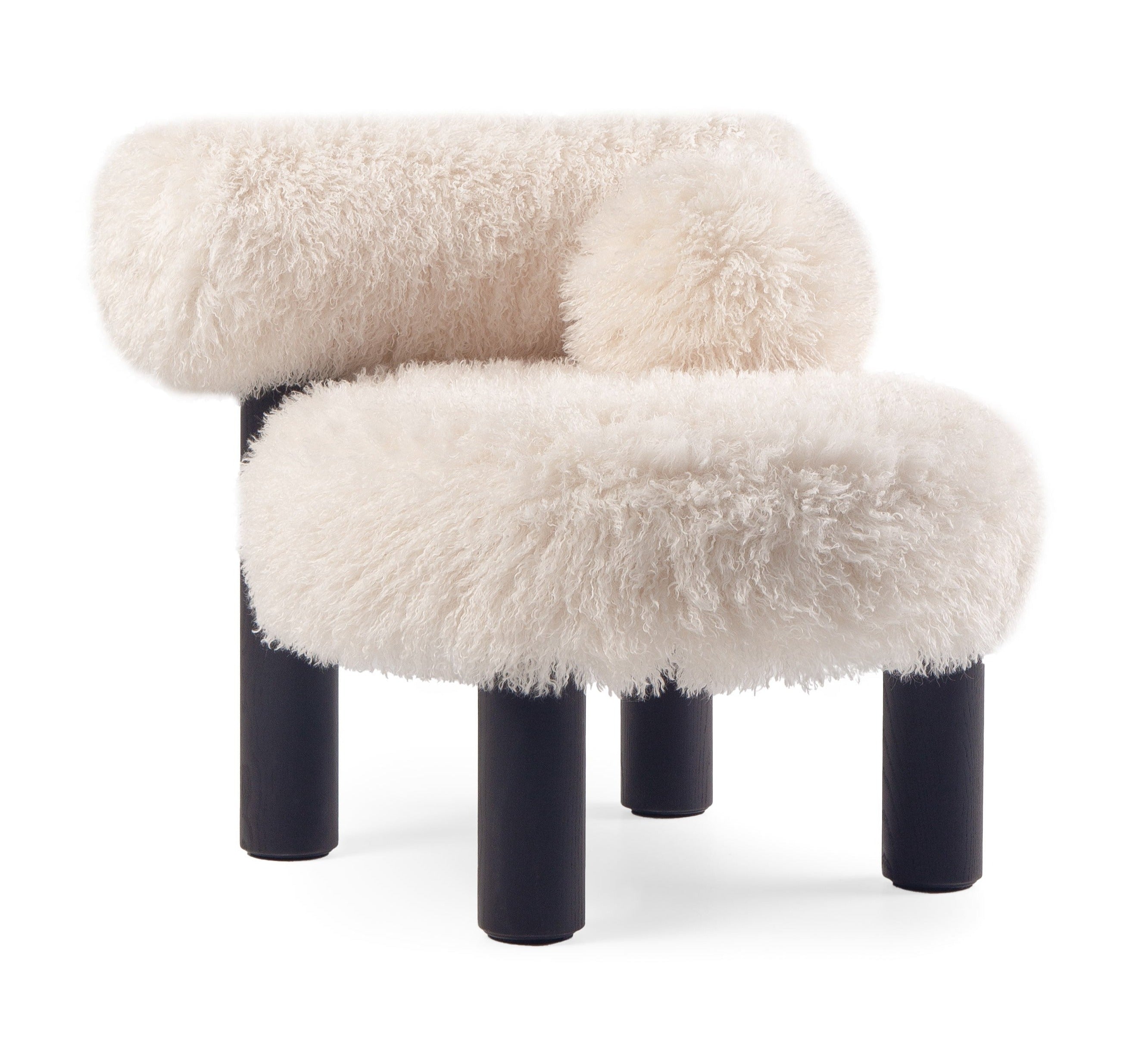 Noom Gropius Low Chair CS2 Fluffy Edition - Modern Plush Accent Chair for Living Room, Bedroom & Office - Cozy Seating with Soft Upholstery