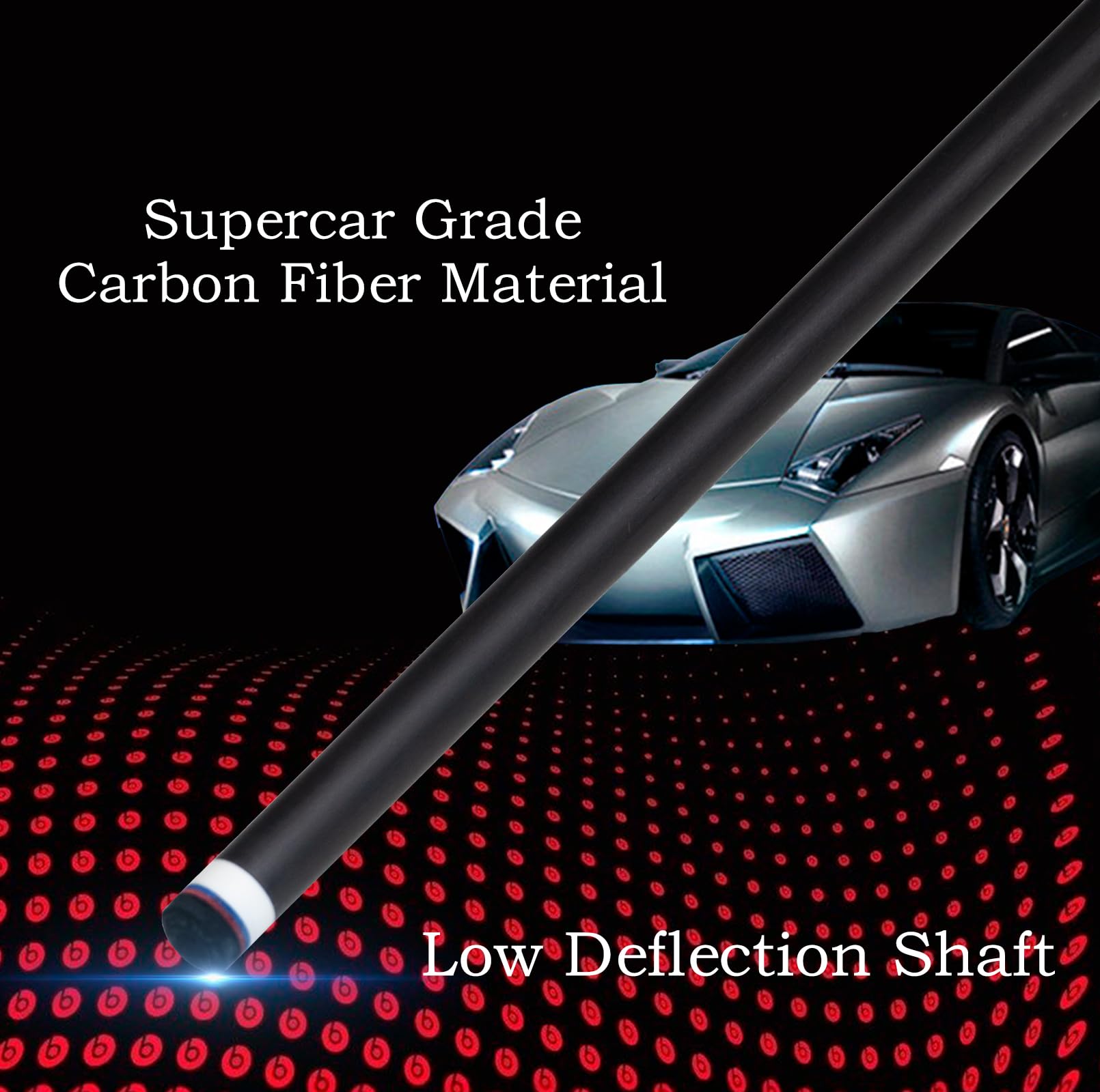 Premium Carbon Fiber Pool Cue Stick - 11.8mm/12.5mm Low Deflection Professional Billiard Cue with Protective Case | Ideal for Tournament Play & Home Pool Tables