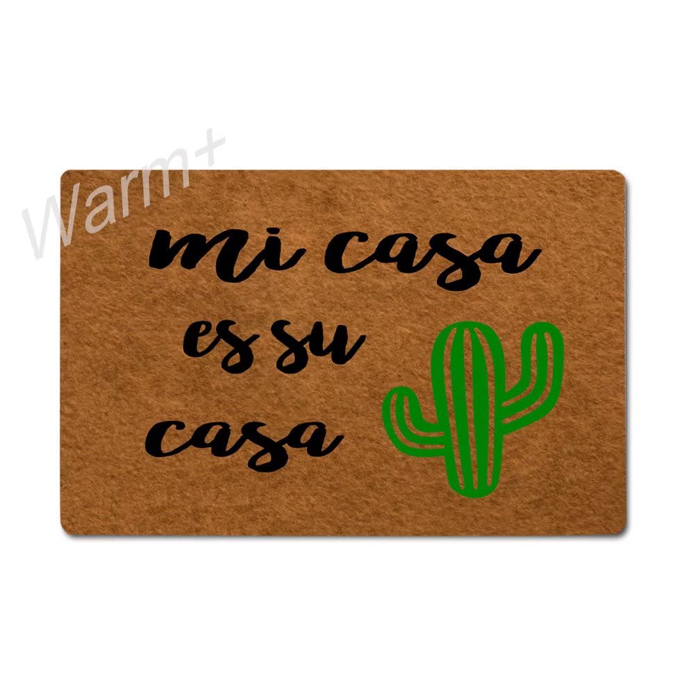 Mi Casa Es Su Casa Welcome Doormat - Non-Slip Rubber Backing, 23.6x15.7 Inch Indoor/Outdoor Entry Mat for Front Door, Porch & Home Decor - Perfect for Housewarming Gifts & Spanish-Themed Homes