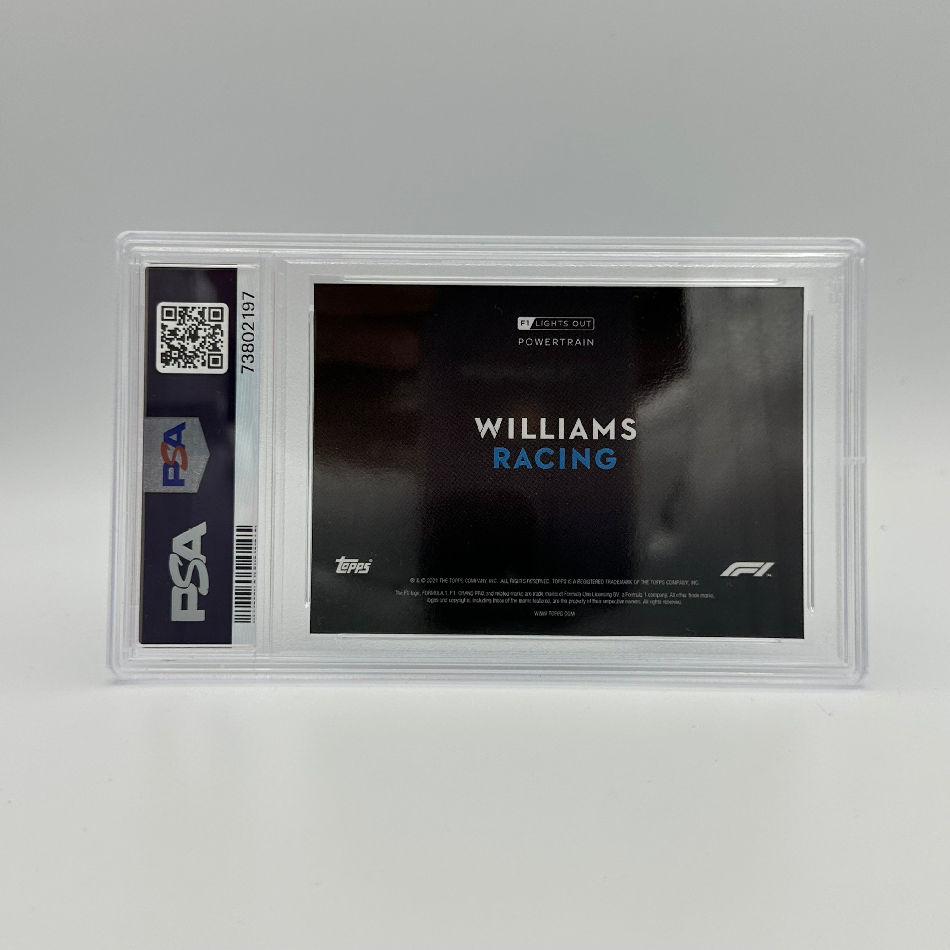 PSA 9 Graded 76/99 Williams Racing Powertrain Blue - Rare Collectible F1 Trading Card for Racing Fans & Memorabilia Enthusiasts