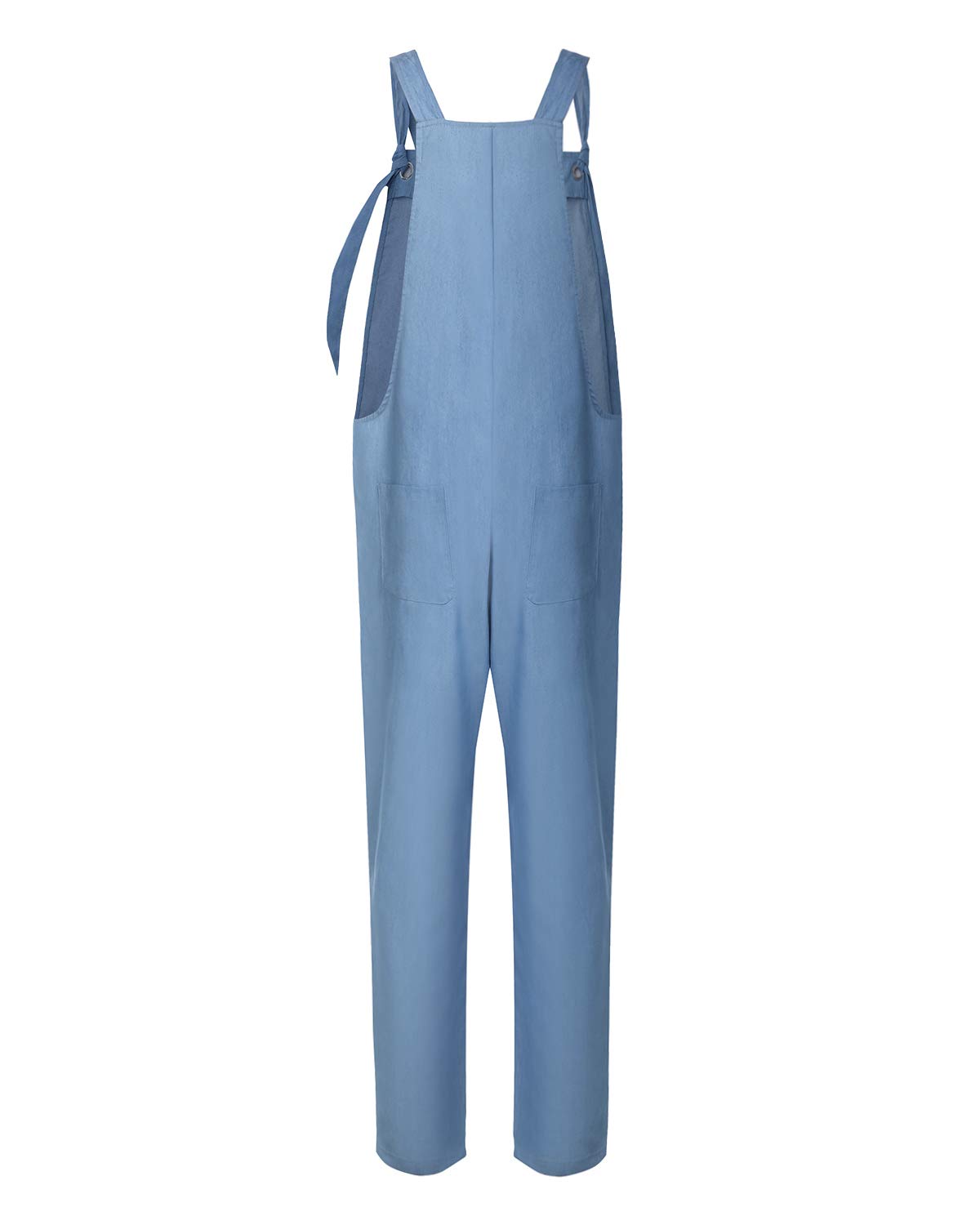 Styledome Women's Sleeveless Strappy Jumpsuit with Pockets - Baggy Romper Bib Overalls in Light Blue | XX-Large Size | Perfect for Summer Outings, Beach Vacations & Casual Streetwear