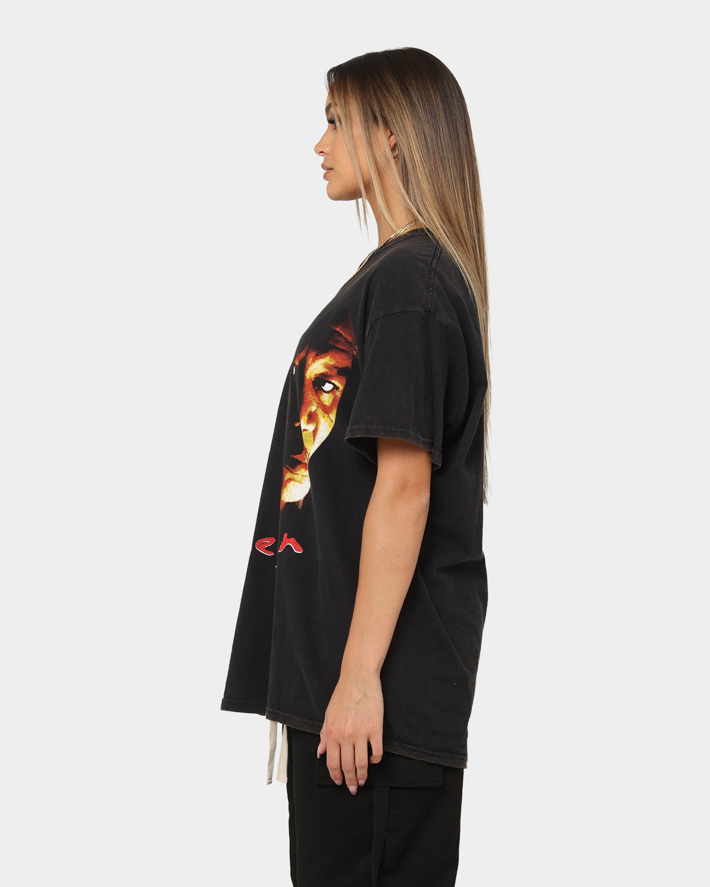 Vintage Black Wash T-Shirt by American Thrift & Seven Seven - Retro Style Cotton Tee for Men & Women - Perfect for Casual Wear, Street Fashion, and Vintage Outfits