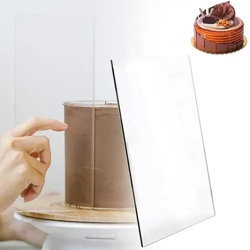 Royals Acrylic Cake Scraper - 10x4 Inch Transparent Chocolate Molder - Professional Baking Tool for Cake Decorating & Icing - Perfect for Home Bakers & Pastry Chefs (1pc)