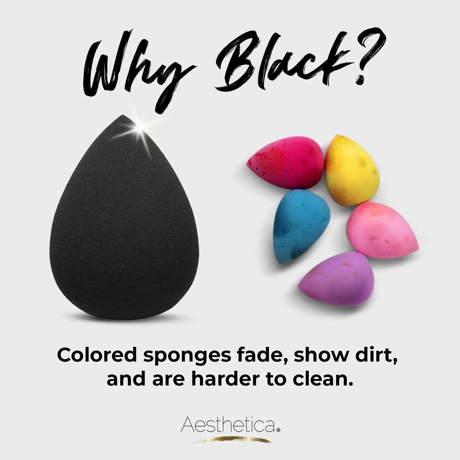 Aesthetica Cosmetics Latex-Free Vegan Beauty Blender Sponge - Soft Makeup Sponge for Powder, Cream & Liquid Foundation - Perfect for Flawless Blending & Airbrush Finish - Home & Professional Makeup Application