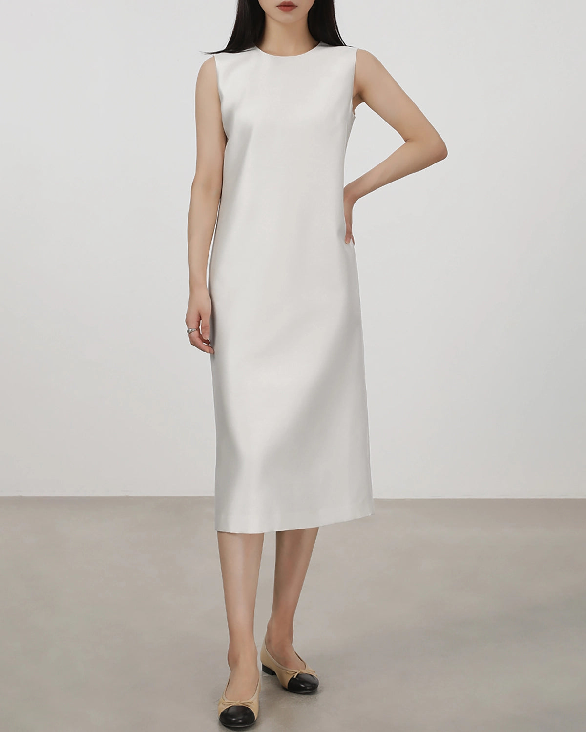 40 Momme Pure Silk Sleeveless Midi Dress for Women - Elegant Summer Wedding Guest Dress & Cocktail Party Attire