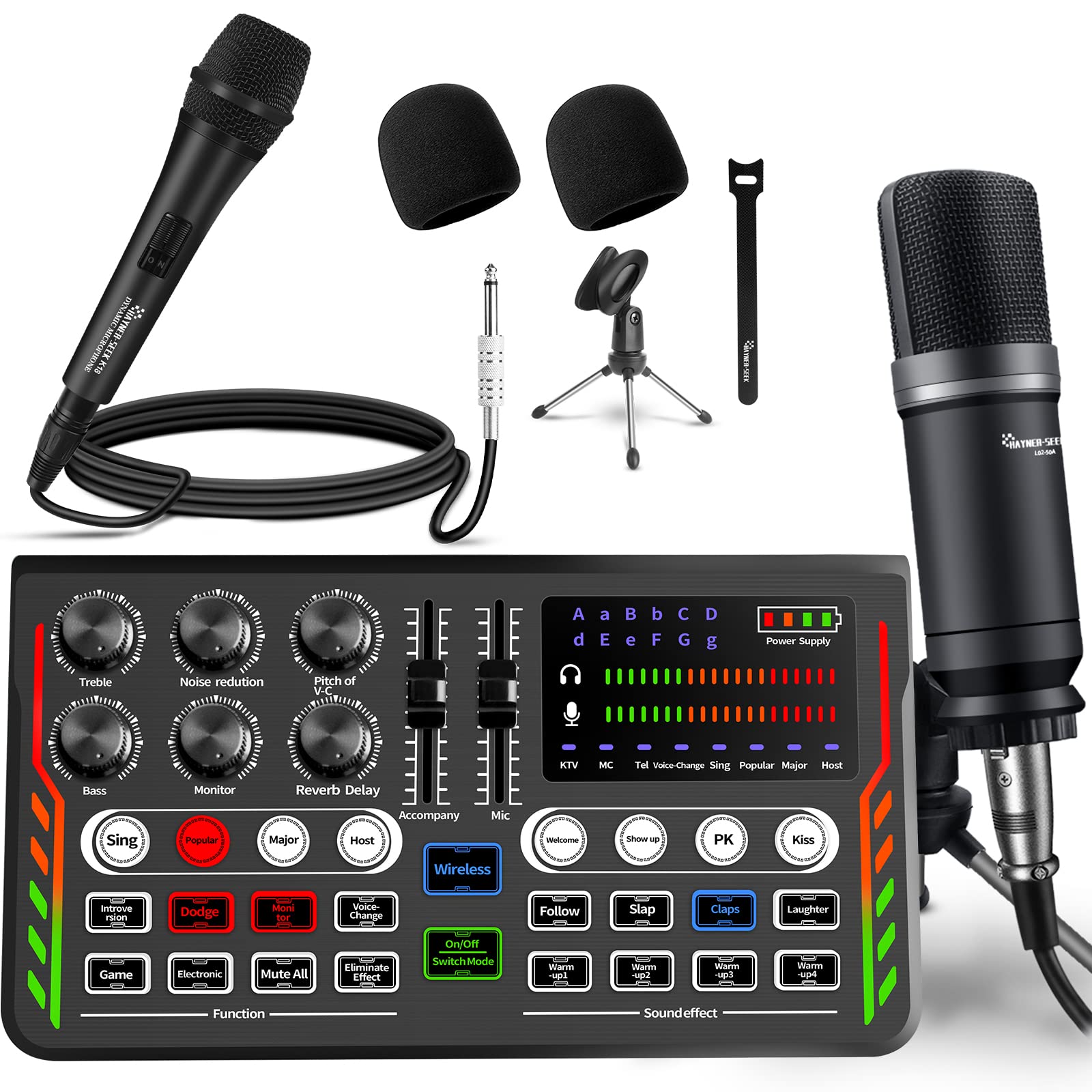 Professional Podcast Equipment Bundle - All-in-One DJ Mixer with Microphone, Voice Changer & Audio Interface for Live Streaming, Recording & Broadcasting | Perfect for Podcasters, YouTubers & Streamers
