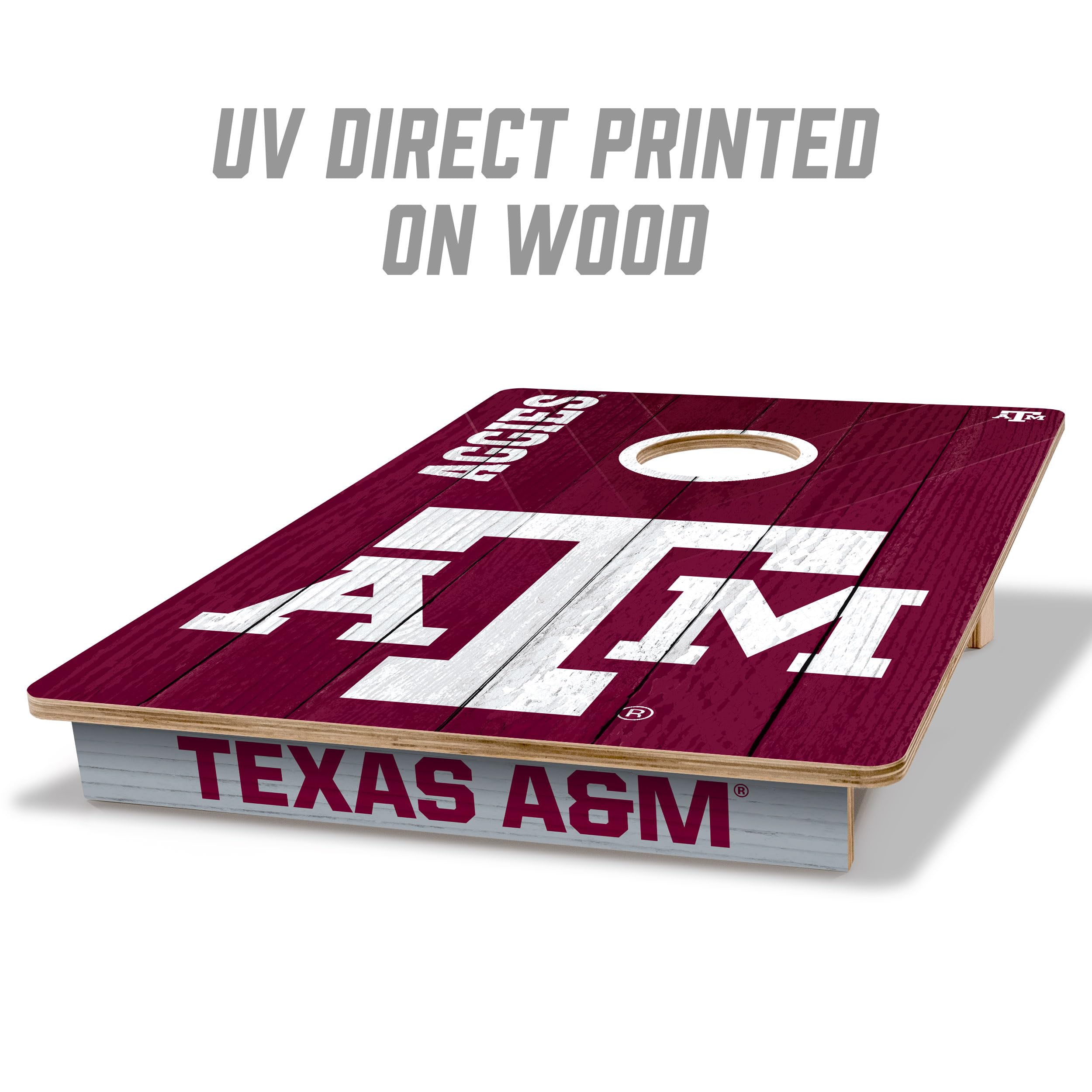 YouTheFan NCAA 2’ x 3’ Wood Cornhole Game Set with Logo Bags - Official College Team Cornhole Boards for Tailgating, Backyard Parties & Outdoor Games