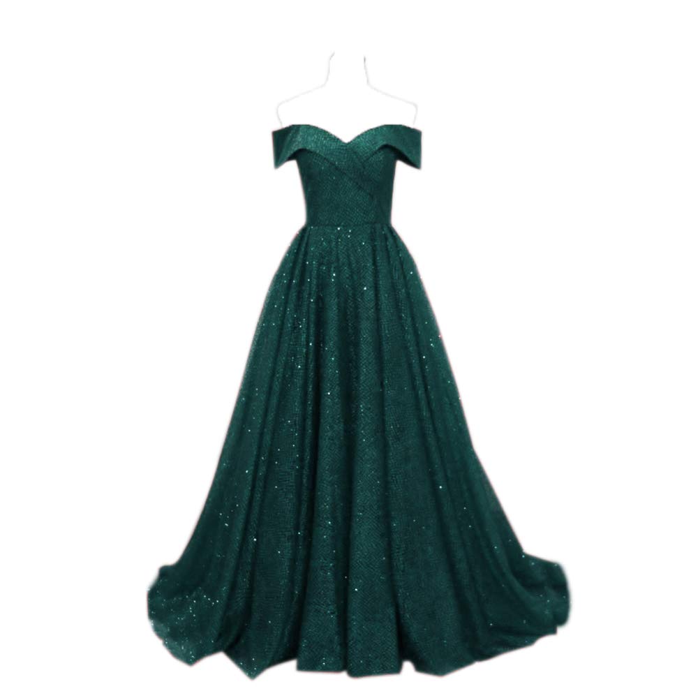 2019 Sparkling Sequin Prom Dress Off Shoulder Long Formal Evening Gown - Elegant Party Dress for Homecoming, Quinceañera & Special Occasions | BR316