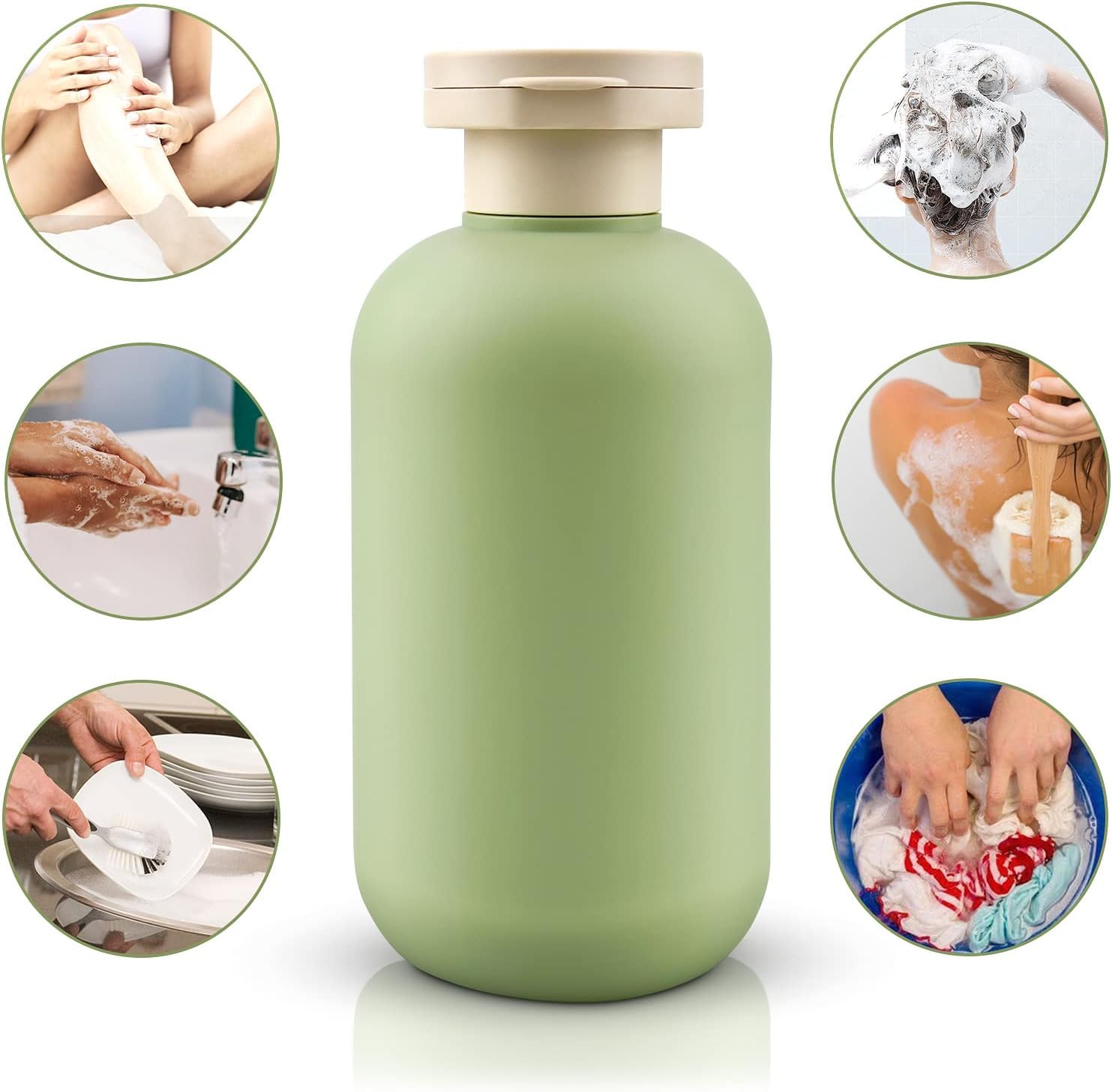 PiyuBind 2-Pack 300ml Travel Dispenser Bottles with Flip Cap - Refillable Plastic Squeeze Containers for Soap, Lotion, Cream - Perfect for Toiletries, Travel Kit & Home Organization