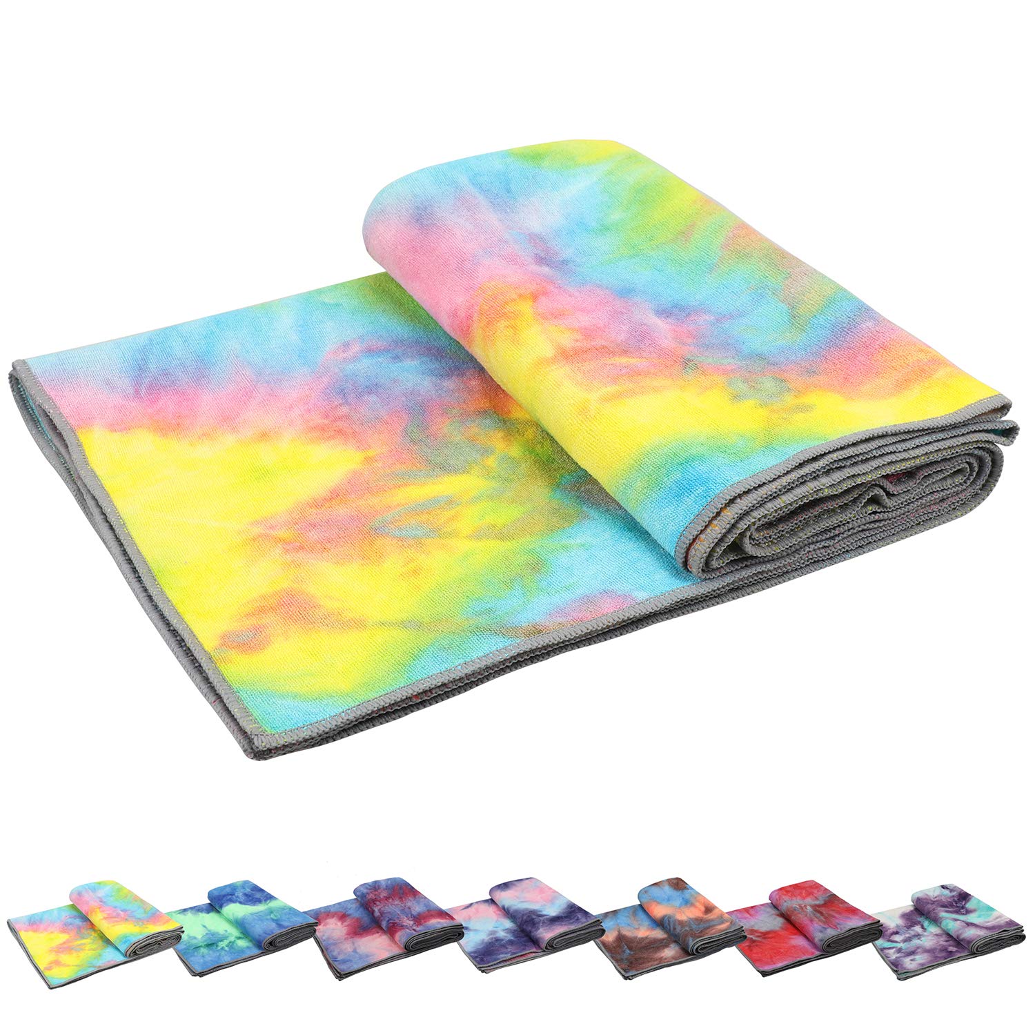 Non-Slip Hot Yoga Towel - 100% Absorbent Microfiber with Waffle Texture, 24