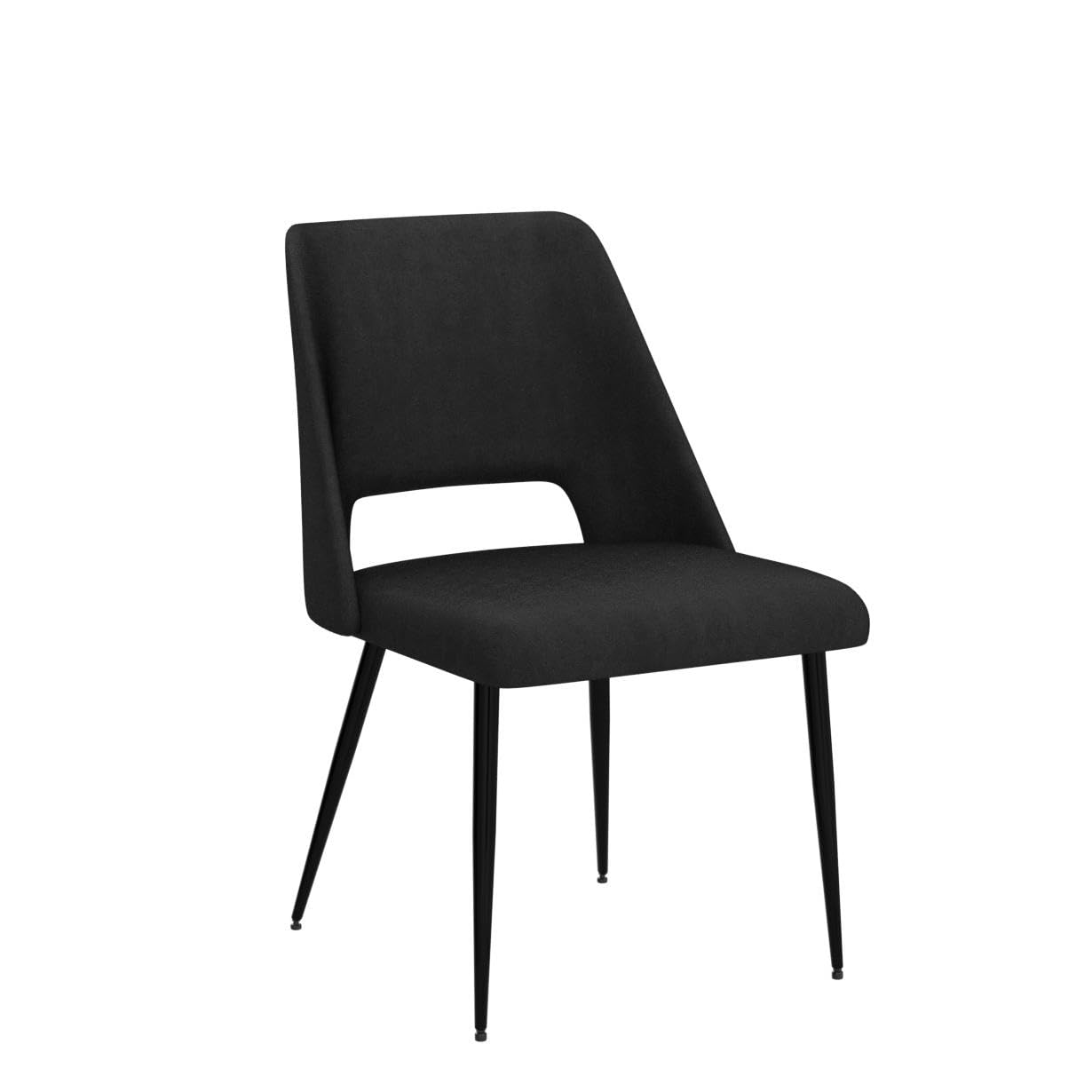 Modern Velvet Dining Chairs Set of 2 - Thick Cushioned Kitchen & Dining Room Chairs with Sturdy Metal Legs - Elegant Black Upholstered Seating for Home, Restaurant or Office Use