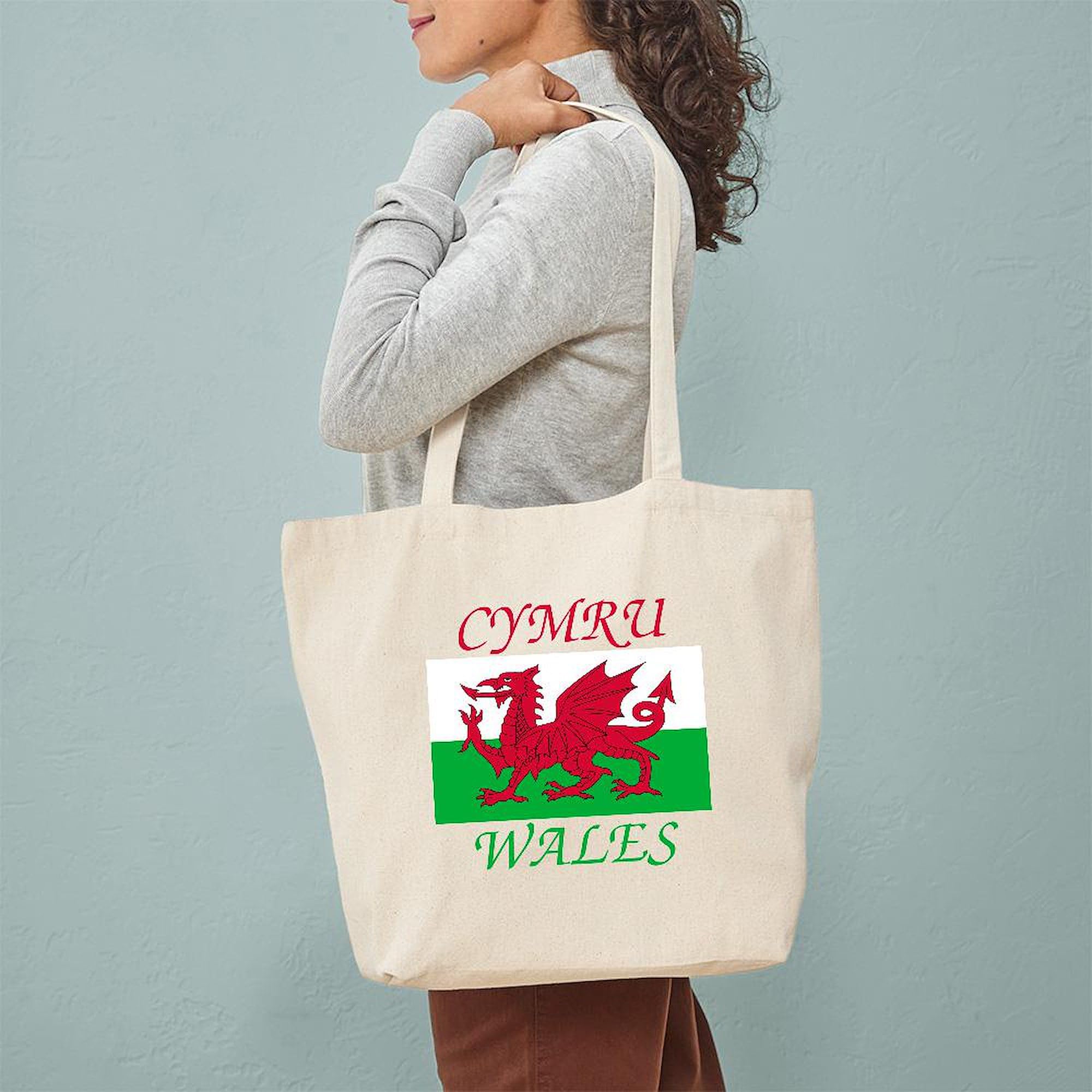 Wales Cymru Tote Bag - Natural Canvas Reusable Shopping Bag for Groceries, Beach & Daily Use | Eco-Friendly & Durable