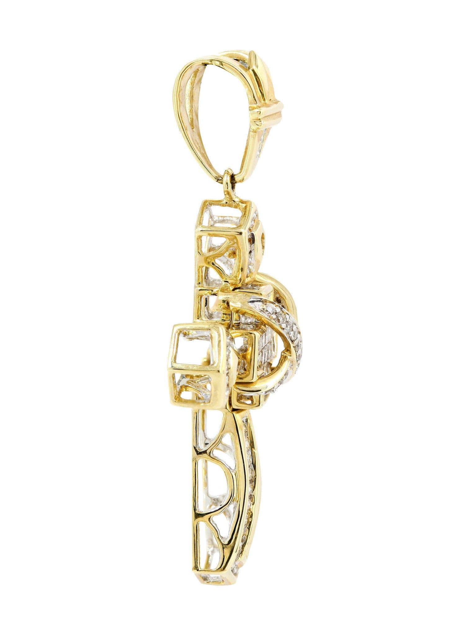 0.97 Carat Diamond Cross Pendant Necklace - 6.47 Grams Solid Gold Jewelry for Women - Perfect for Weddings, Anniversaries & Religious Gifts