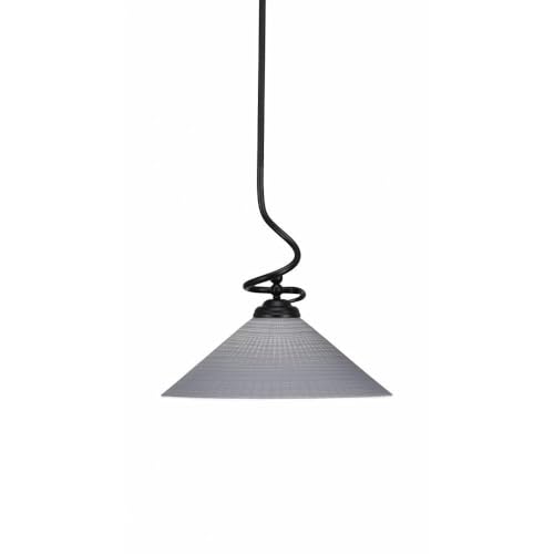 Toltec Lighting Capri 1-Light Matte Black Pendant Light Fixture (900-MB-4012) - Perfect for Kitchen Island, Dining Room, or Entryway Lighting