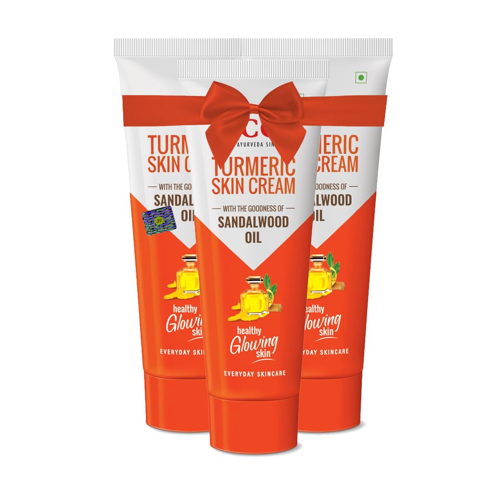 JV Turmeric Cream with Sandalwood Oil - 15g (Pack of 3) - Natural Skin Brightening & Soothing Face Moisturizer - Perfect for Dry Skin & Evening Skincare Routine