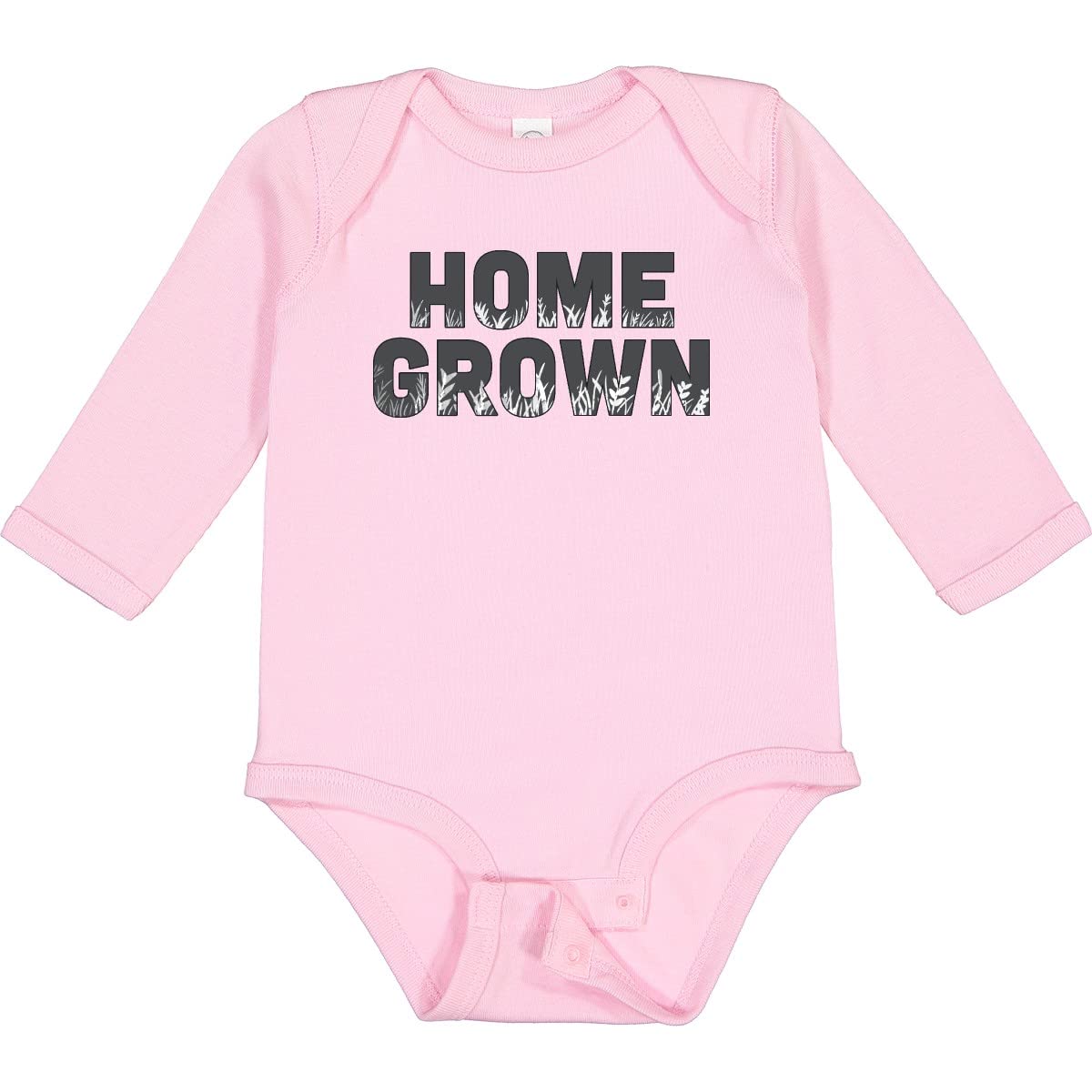 Inktastic Home Grown Long Sleeve Baby Bodysuit - Organic Cotton Infant Onesie for Boys & Girls - Perfect for Playtime, Family Photos & Everyday Comfort