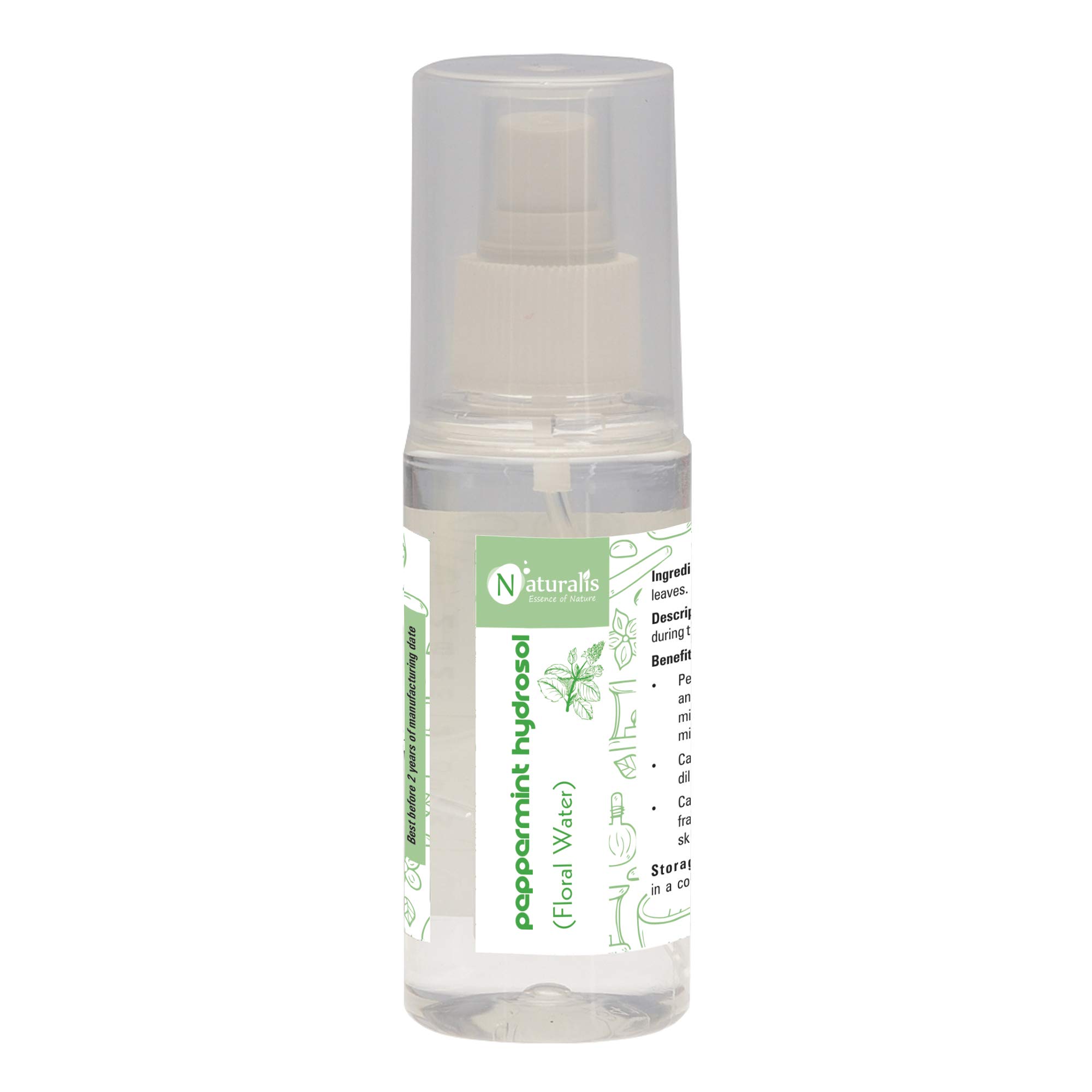 Naturalis Essence of Nature Peppermint Hydrosol Hydrating Mist Spray - Organic Facial & Body Moisturizer for Dry Skin | Refreshing Aromatherapy & Post-Workout Cooling Spray
