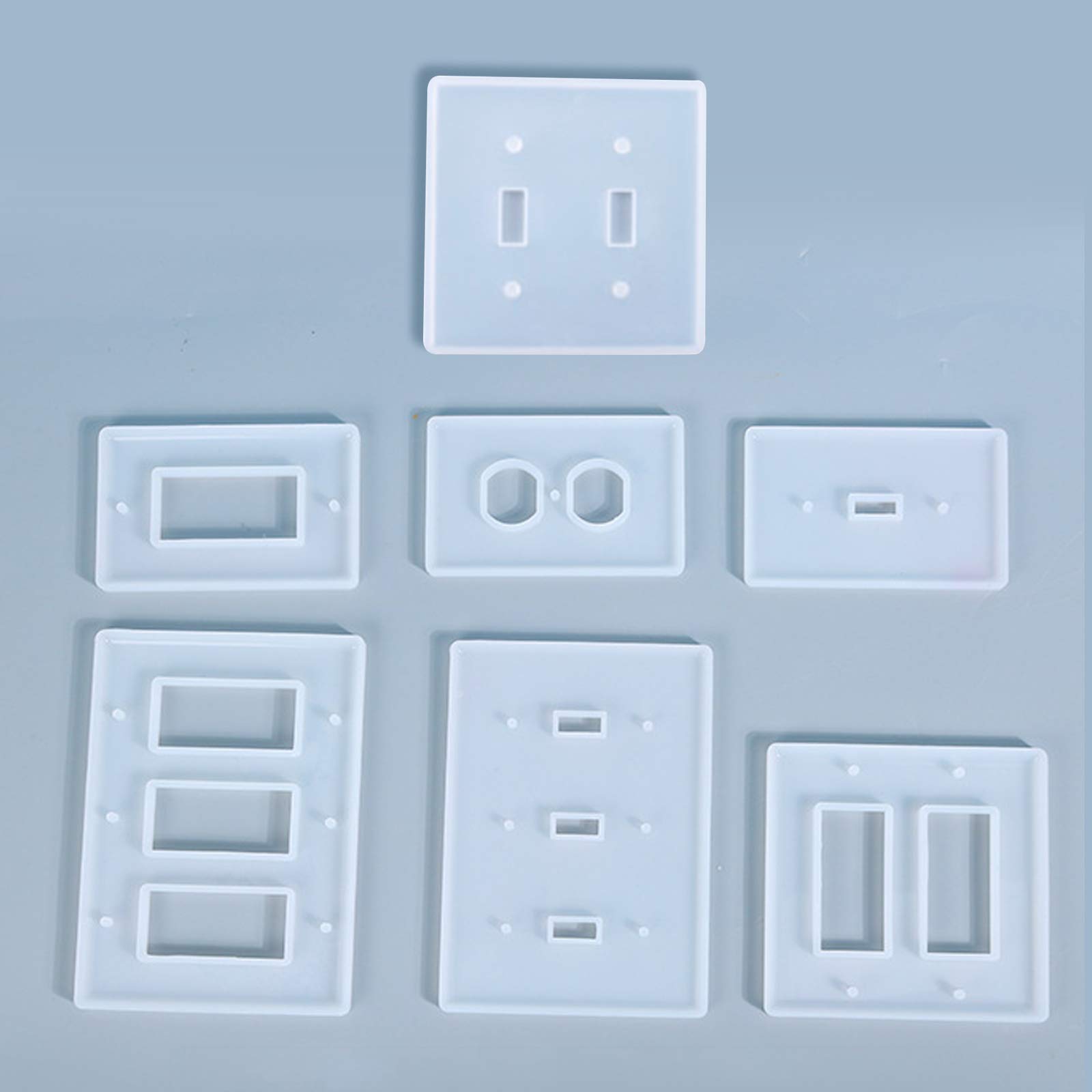 2-Piece Double Hole Light Switch Cover Resin Molds for Epoxy Casting - DIY Craft Making & Home Decor - Perfect for Switch Socket Covers, Wall Plates, and Creative Home Improvement Projects