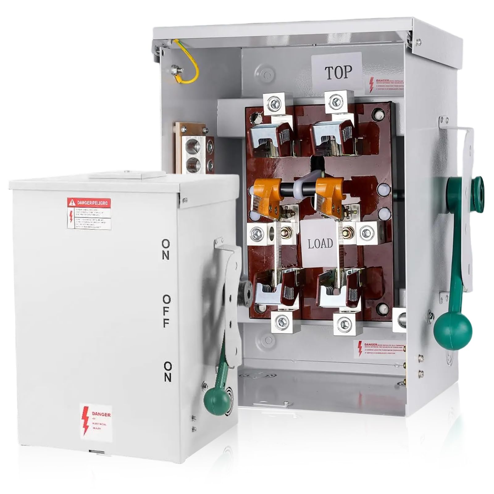 200 Amp Generator Transfer Switch, 48000W 120/240V Heavy Duty Manual Double-Throw Safety Switch - NEMA 3R Rated for Outdoor & Indoor Use - Perfect for Home Backup Power & Emergency Power Transfer