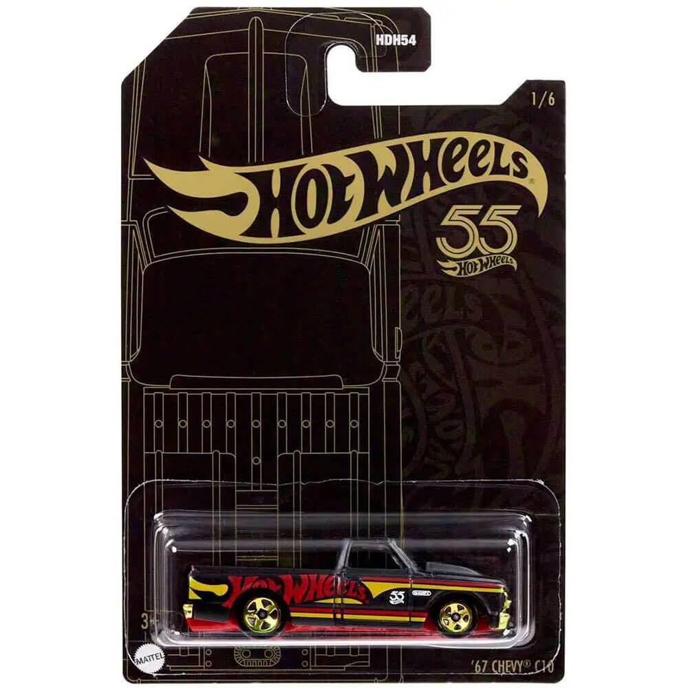 Hot Wheels '67 Chevy C10 Diecast Car 1/64 Scale - Pearl & Chrome Finish - Collectible Toy Car for Kids & Adults - Perfect for Display, Gifts & Racing Play