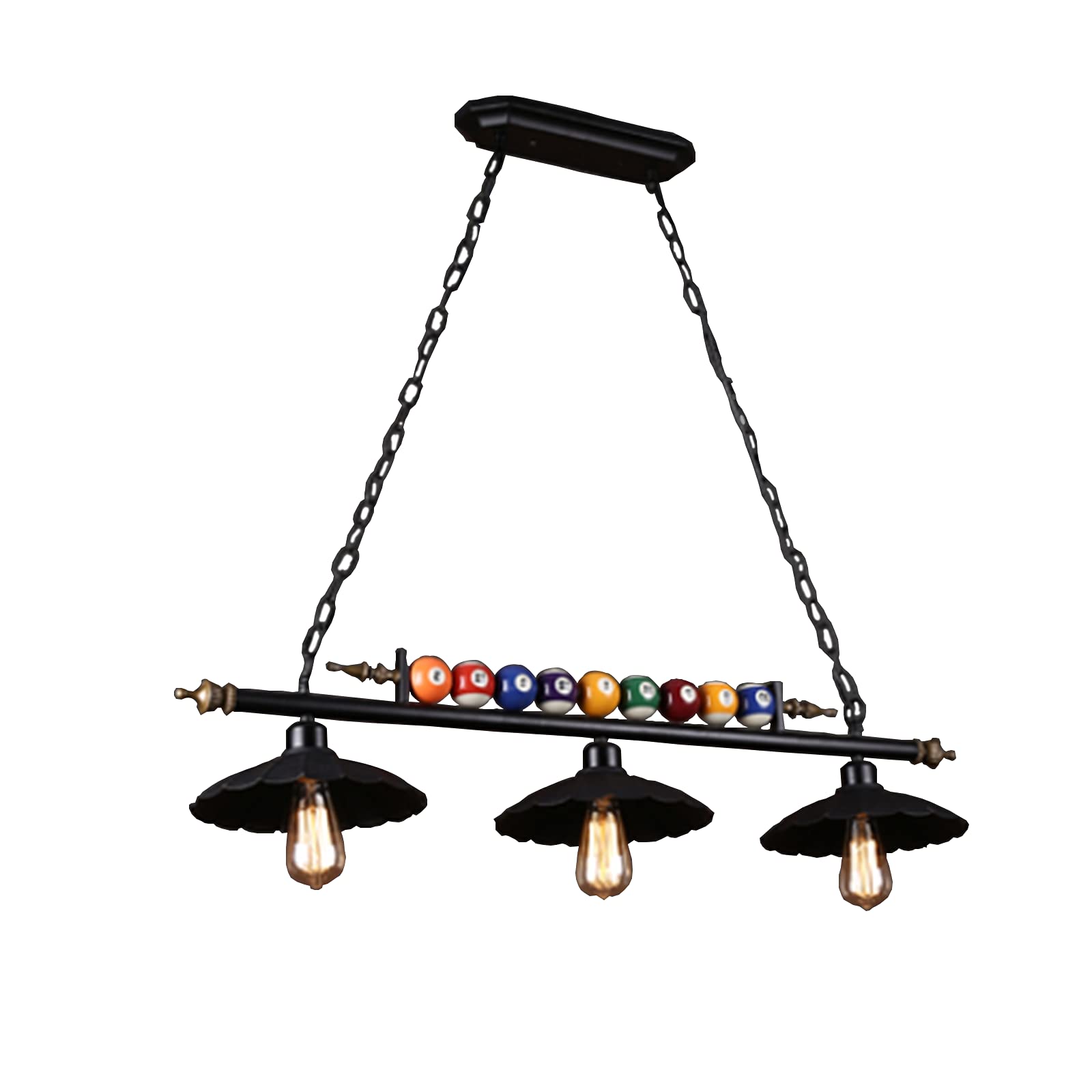 Pool Table Light - 3 Head Adjustable Billiard Lamp, Retro Style 98cm Hanging Chandelier for Home Game Room, Bar, Coffee Shop & Man Cave Lighting
