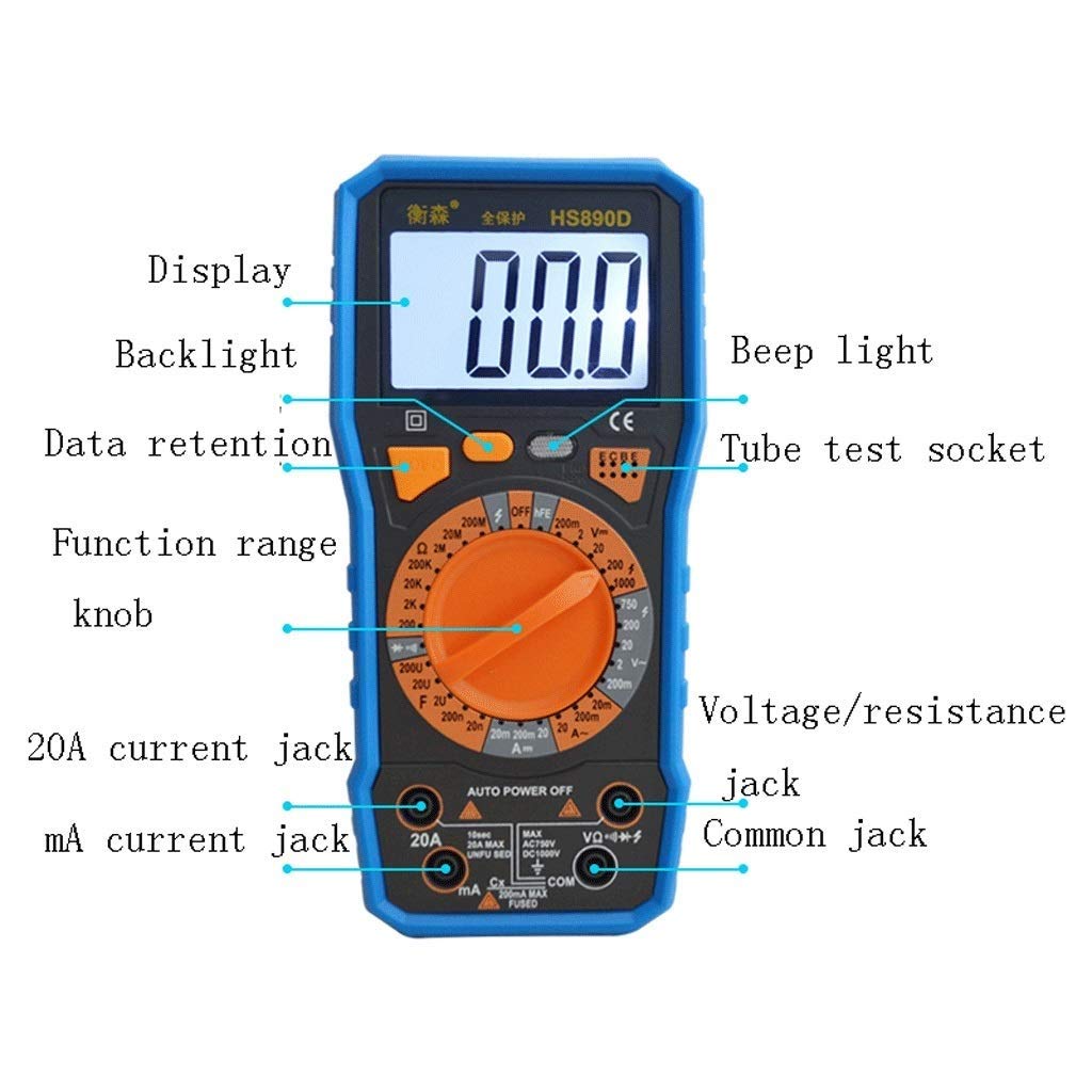 Digital Multimeter Hard Case - Protective Storage for Volt Meter, Ammeter, OHM Tester with LCD Display | AC/DC Current Measurement | Perfect for Electricians, DIY Projects & Field Work