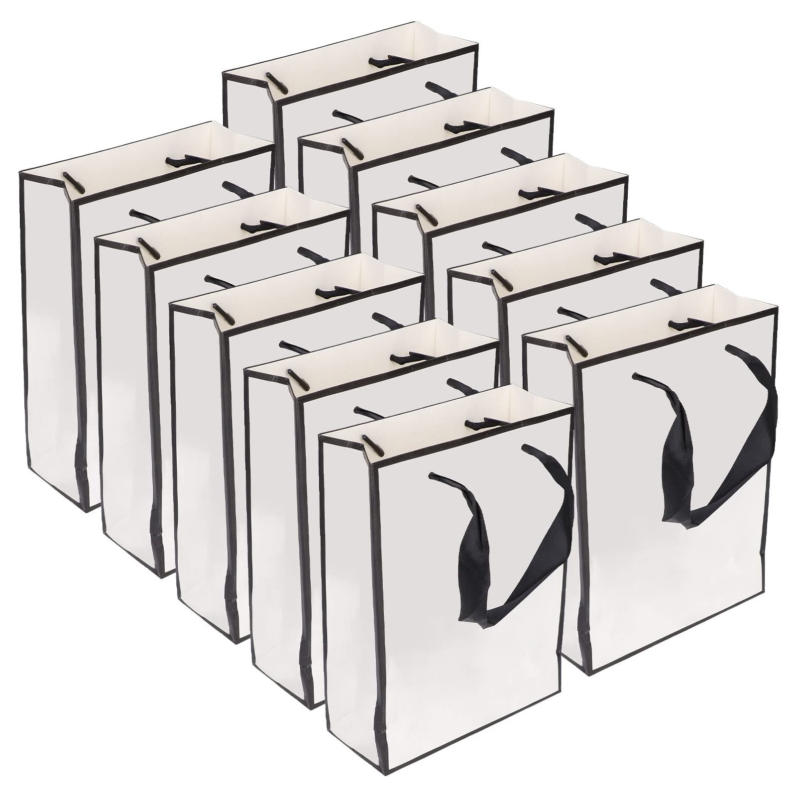 Eco-Friendly Modern Gift Bags - Recyclable Versatile Present Bags with Minimalist White Design | Perfect for Weddings, Birthdays, Anniversaries, Proposals & Holiday Gifting