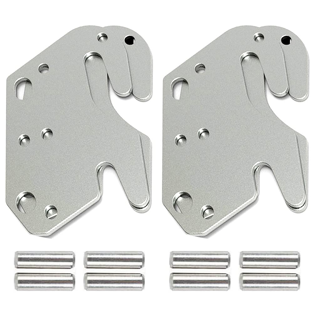 4 PCS Universal Wood Bed Rail Hook Plates - Heavy Duty Bed Frame Brackets for Headboard & Footboard with Pins - Replacement Parts for Wooden Beds & DIY Bed Construction - Perfect for Bedroom Furniture Repair & Custom Bed Building Projects