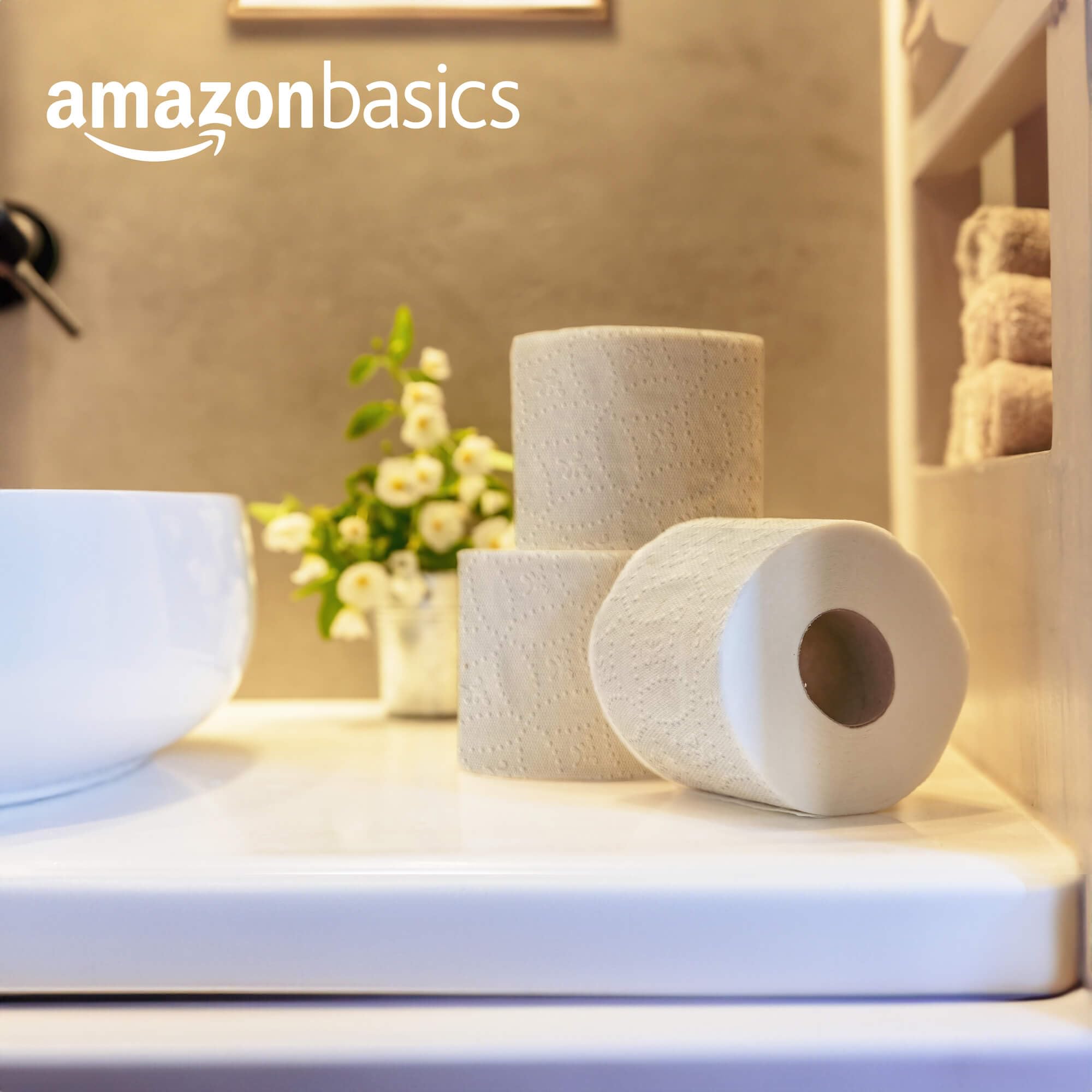 Amazon Basics Soft & Strong 2-Ply Toilet Paper - 6 Ultra Rolls (24 Regular Rolls) - 340 Sheets per Roll, Unscented Bath Tissue for Home, Office & RV Use