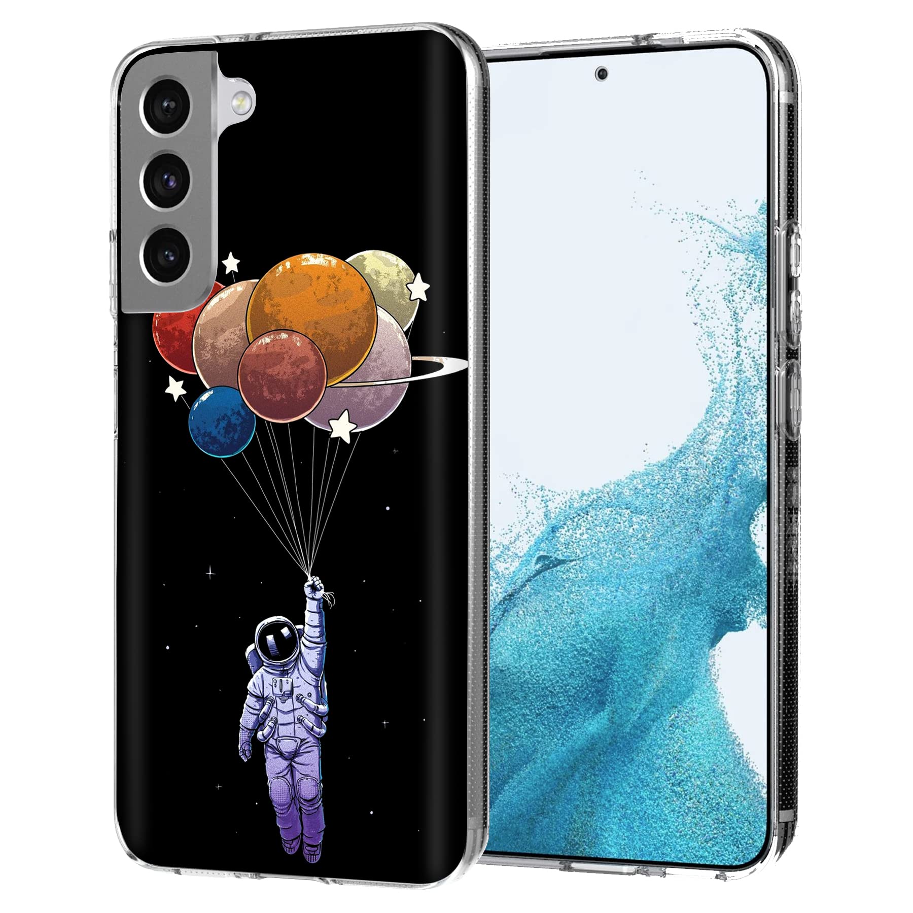 Samsung Galaxy S22 Plus 5G Case - VIBECover Slim Protective TPU Phone Cover with Planets Balloon Design | Shockproof & Scratch Resistant | Perfect for Everyday Use, Travel, and Outdoor Activities