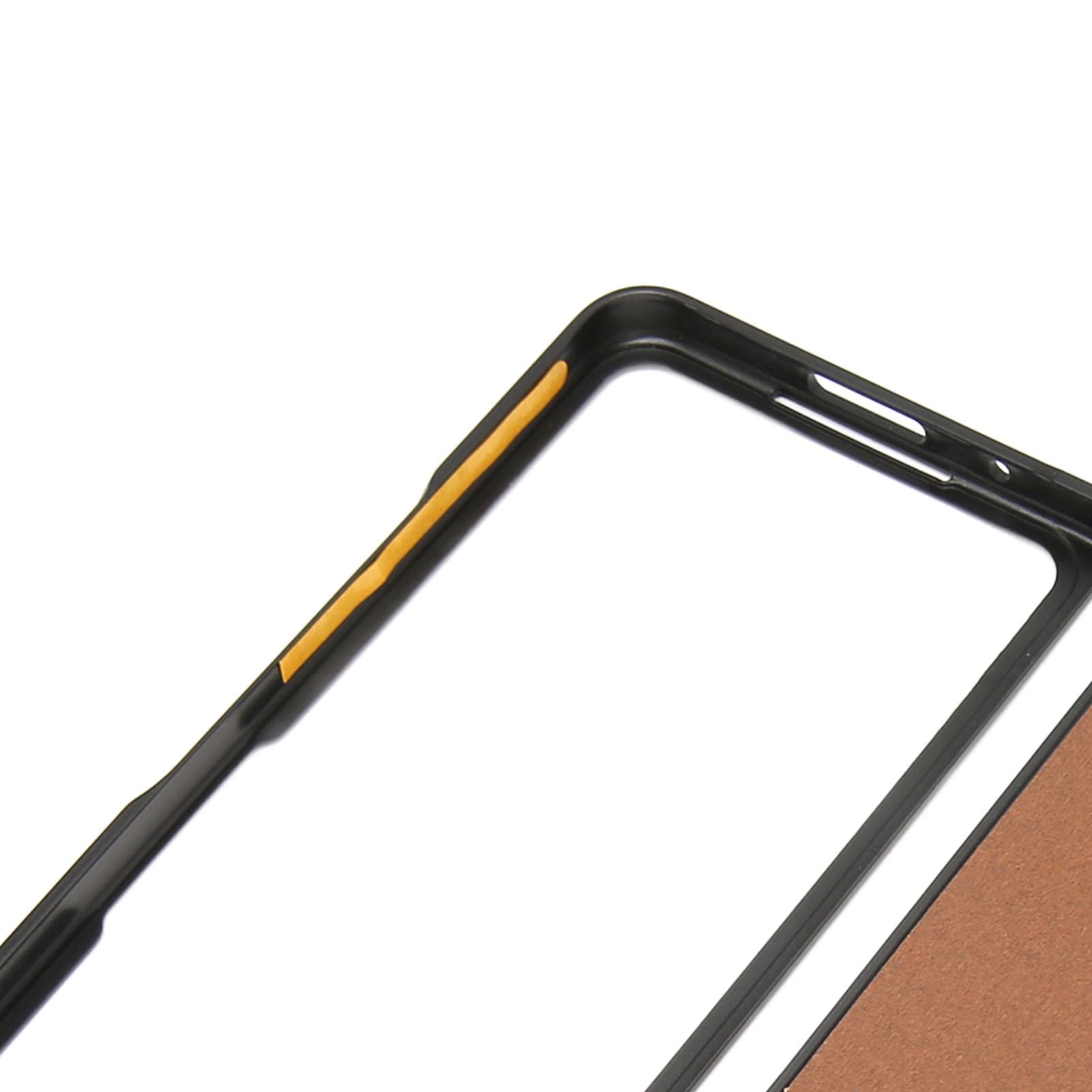 Stylish PU Leather Folding Screen Phone Case - Anti-Scratch Protective Cover with Lychee Pattern (Black/Color Options) - Perfect for Work, Travel & Everyday Use