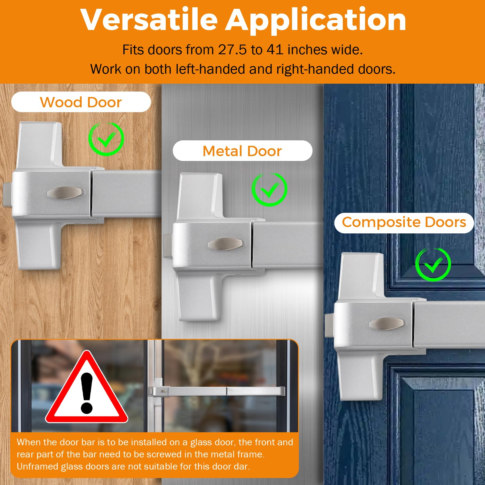 BEAMNOVA Commercial Door Push Bar Panic Exit Device with Exterior Lever Lock, Key Roller, Strike Plate & End Cap - Universal Emergency Hardware for 27.5