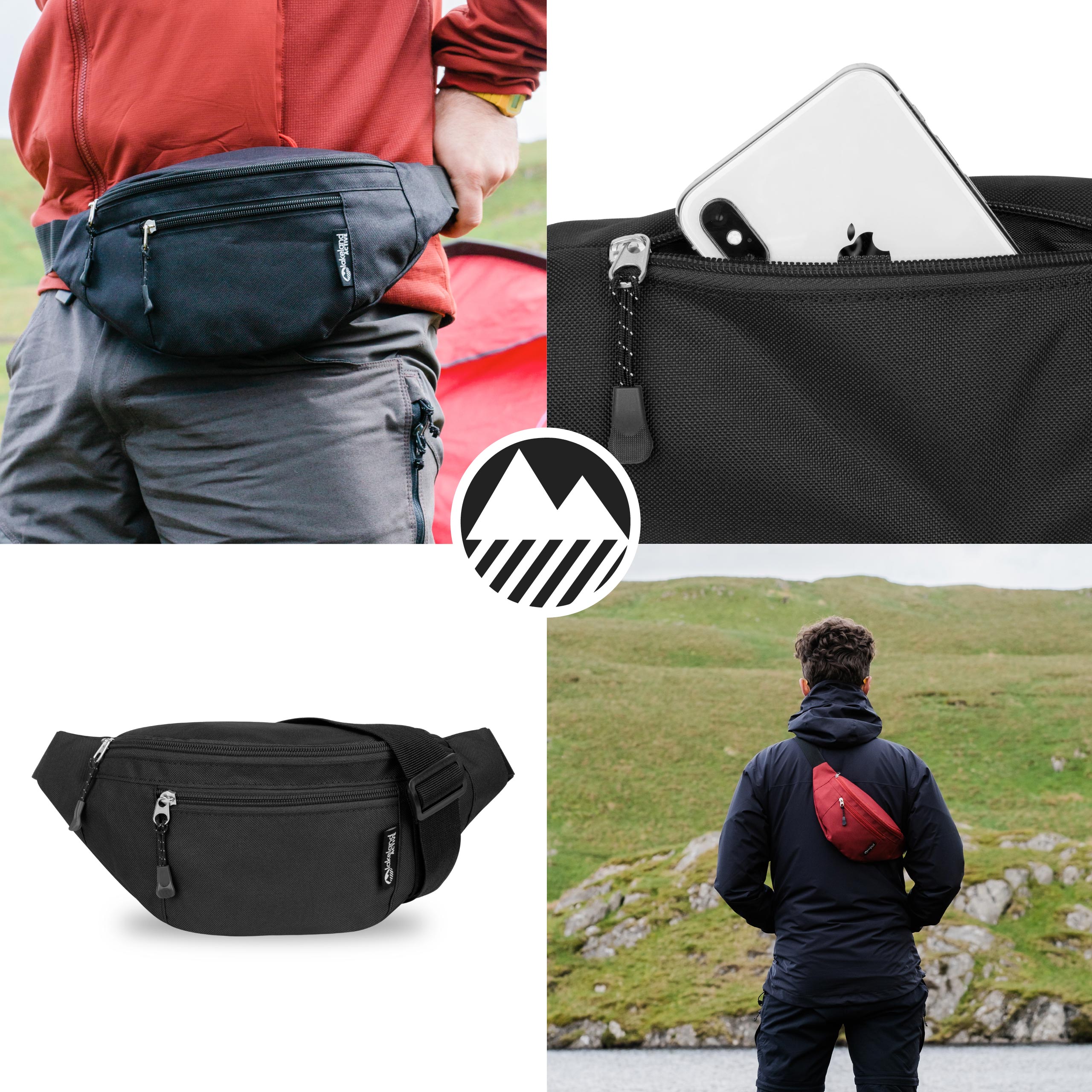 Skelton Classic 1.5 Liter Waist Pack - Water Resistant Fanny Pack for Travel, Hiking & Outdoor Activities