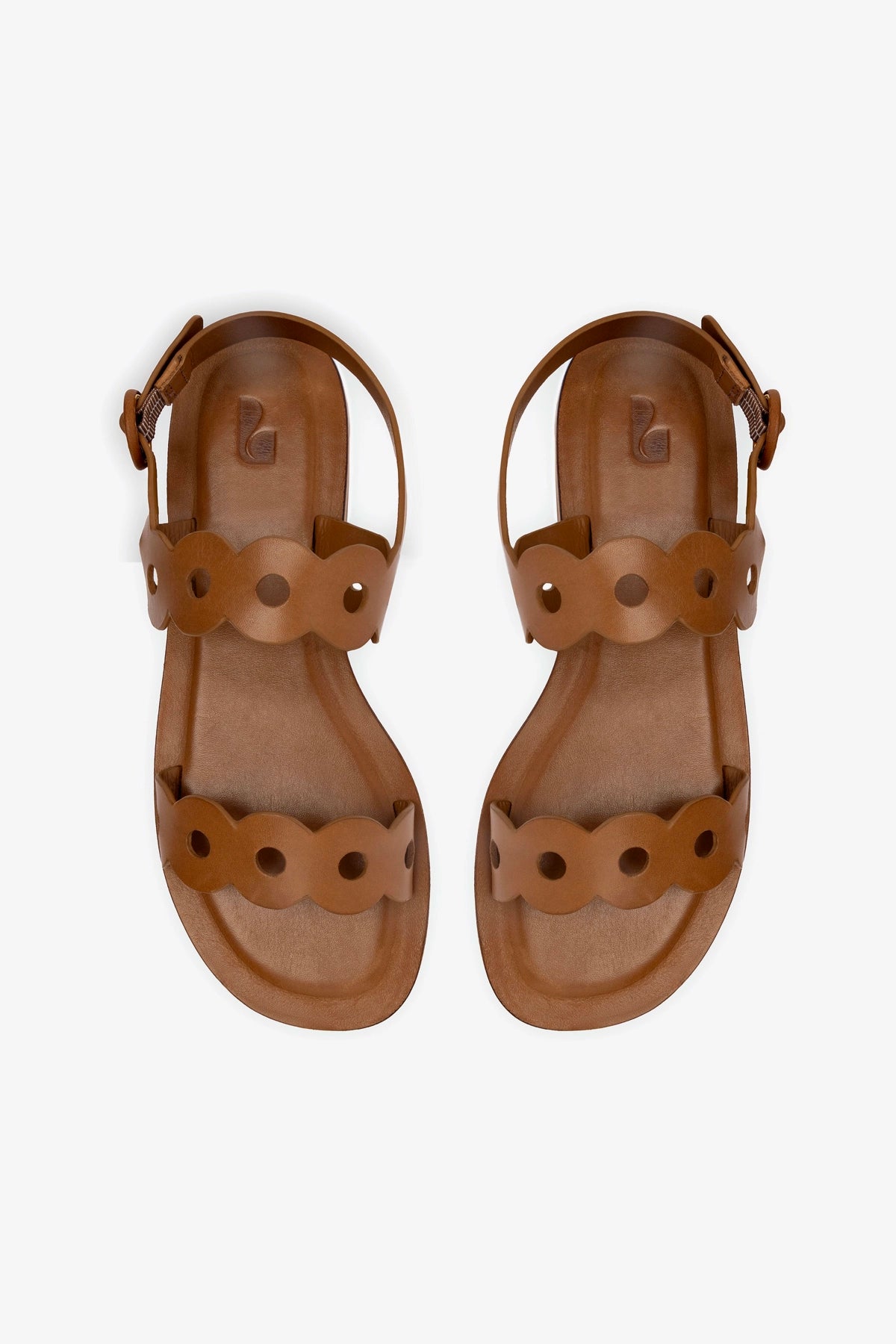 Florence Flat Sandal in Light Caramel Leather - Women's Comfortable Casual Sandals for Summer, Beach & Vacation Wear