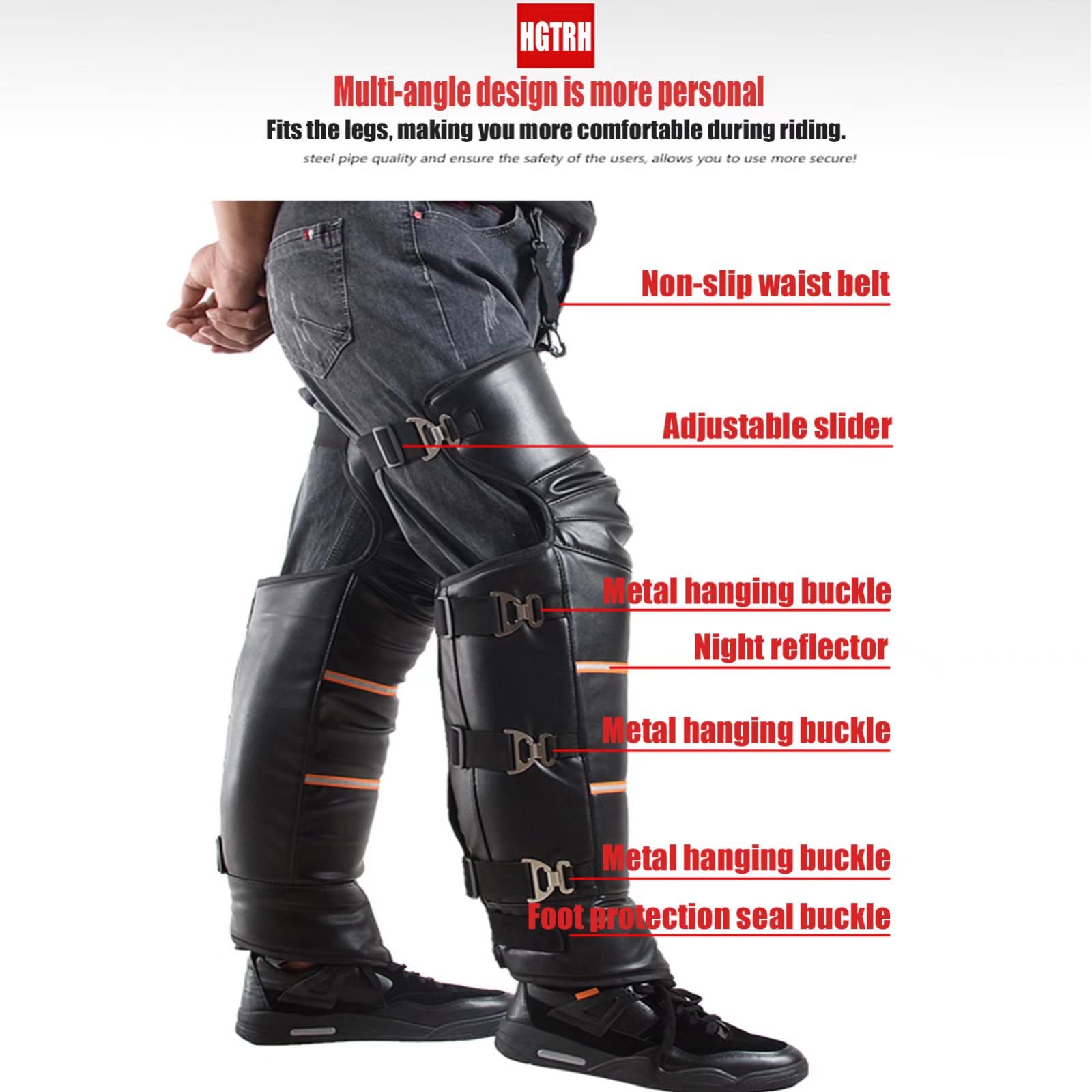 Winter Motorcycle Knee Pads - Thickened Windproof Waterproof Cold-Resistant Knee Warmers for Men & Women | Wool Cashmere Leg Warmer | Protective Gear for Riding, Skiing & Outdoor Activities