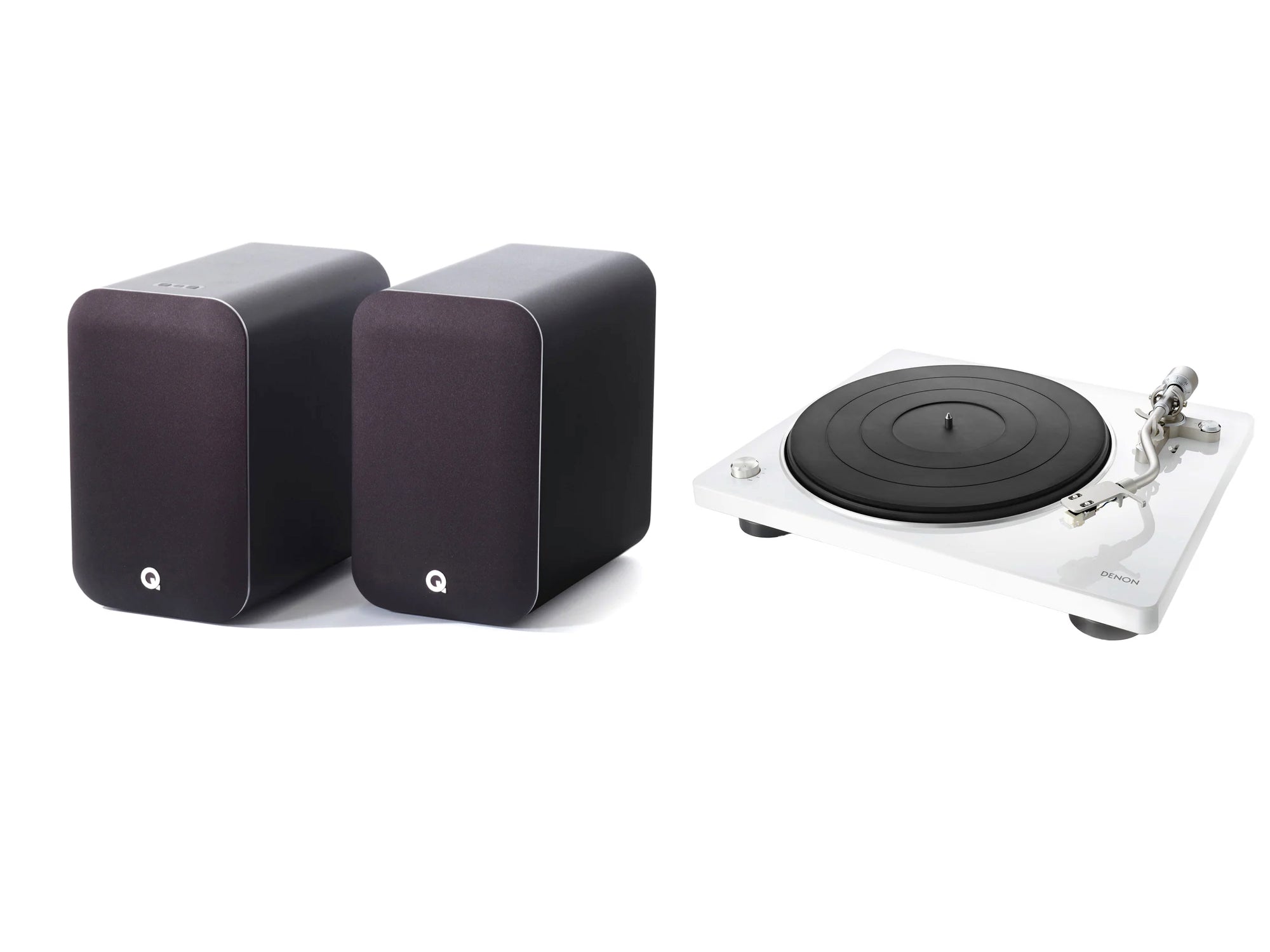 Q Acoustics & Denon Premium HiFi Stereo System with Turntable - Perfect for Vinyl Record Listening, Home Theater, and Audiophile Music Enjoyment