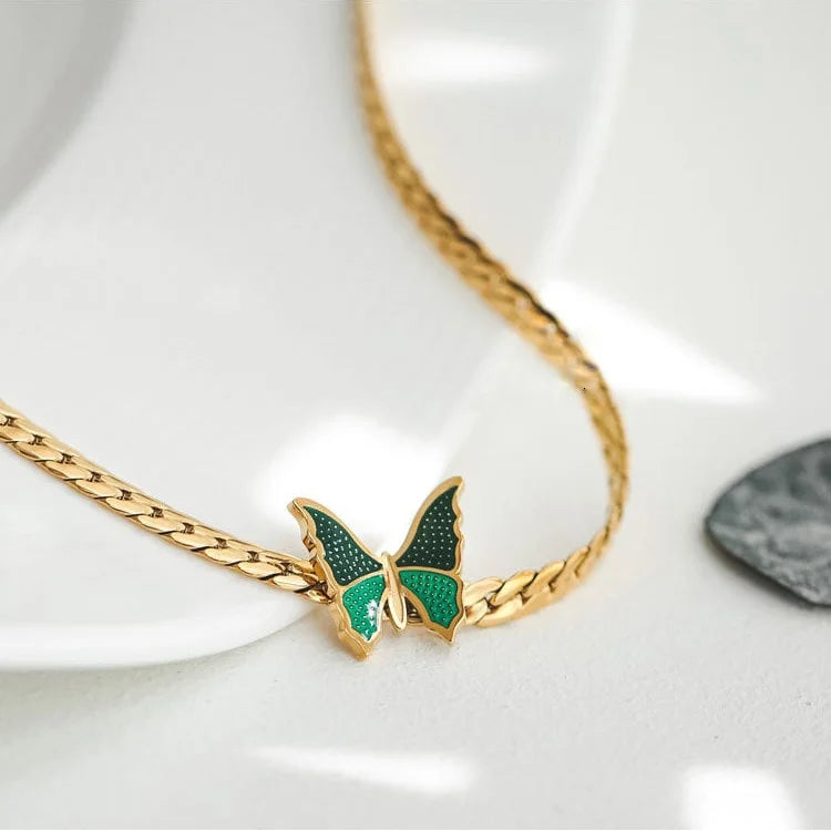 Elegant Titanium Butterfly Anklet Chain for Women - Adjustable Ankle Bracelet Jewelry Gift (TB8520) | Perfect for Beach, Party & Summer Outfits