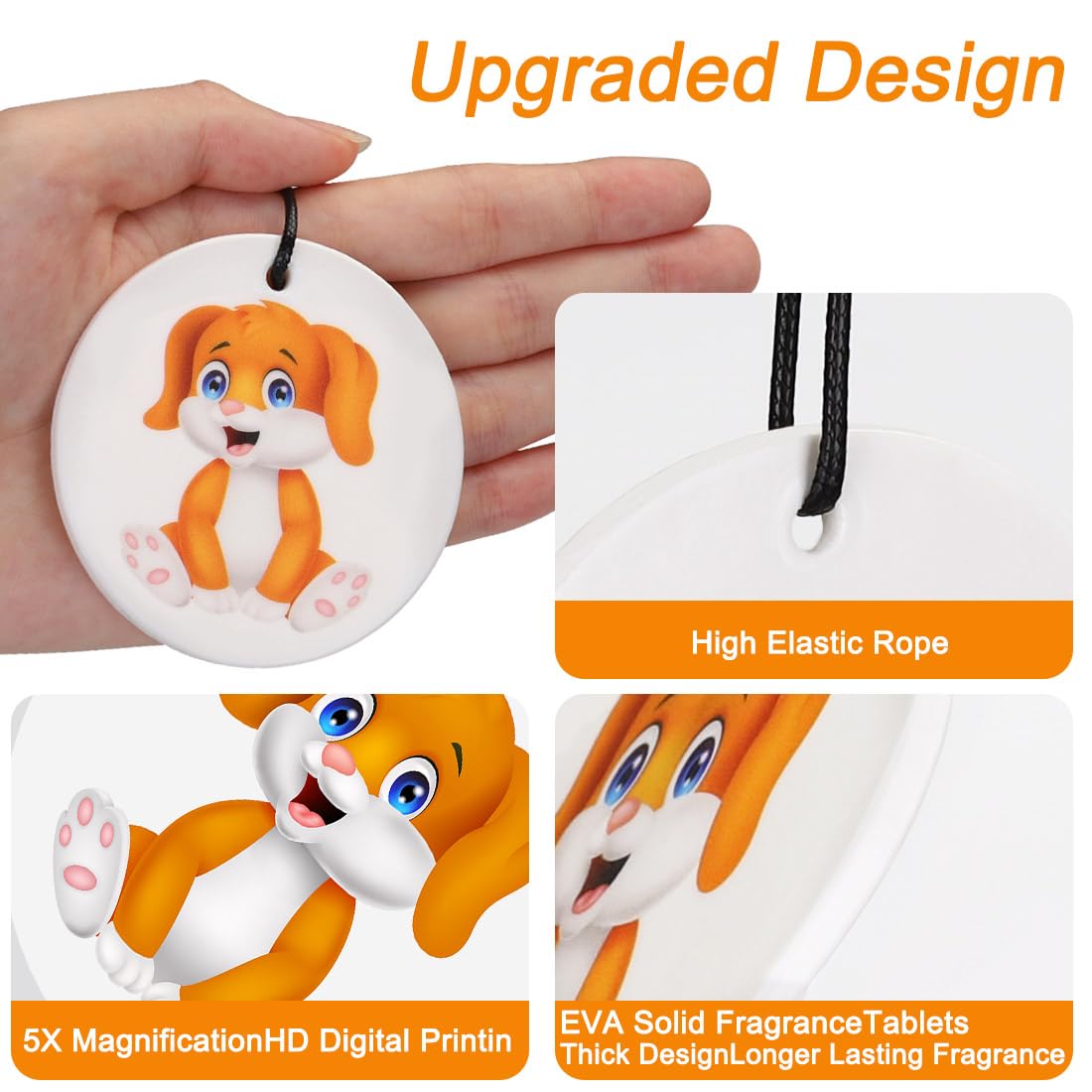 2 Pcs Personalized Double-Sided Photo Car Air Fresheners - Custom Scented Hanging Decor for Cars, Wardrobes & Bathrooms (Dog Pattern) | Perfect for Gifts, Home & Auto Fragrance