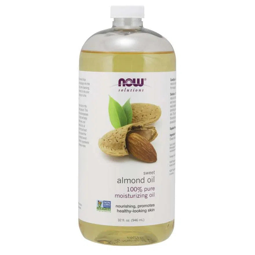 NOW Solutions Sweet Almond Oil - 100% Pure, Cold Pressed, Natural Moisturizer for Skin & Hair Care - Perfect for Massage, Aromatherapy & DIY Beauty Recipes