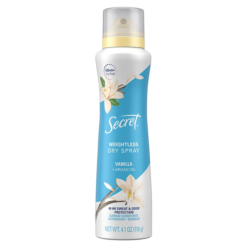 Secret Weightless Dry Spray Vanilla - Long-Lasting Fragrance for Women, Perfect for Everyday Wear & Special Occasions